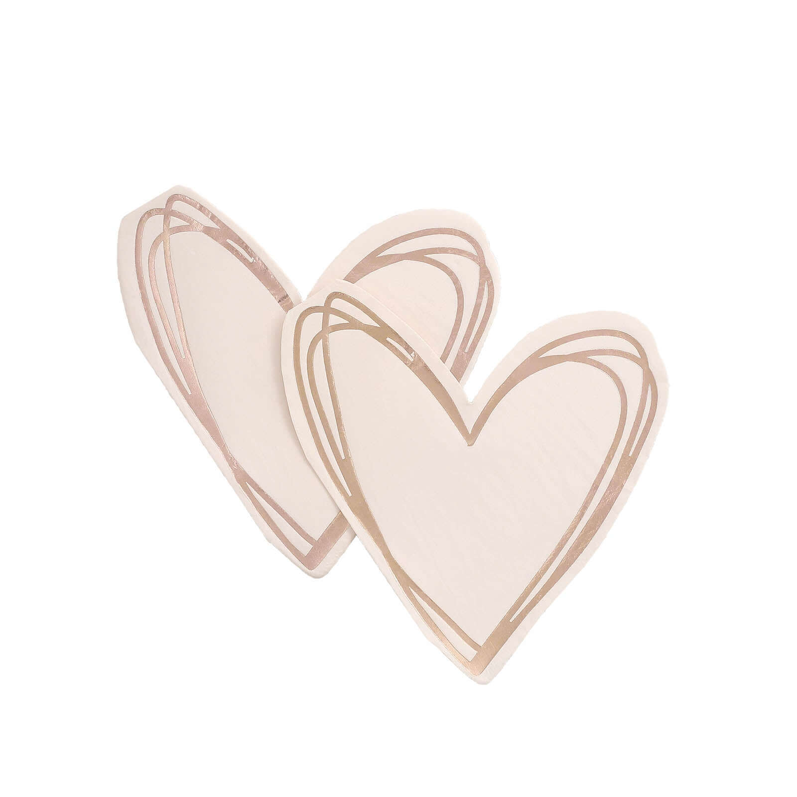 20-Pack Paper Cocktail Napkins with Heart Shape Rose Gold - Stylish Disposable Napkins for Events