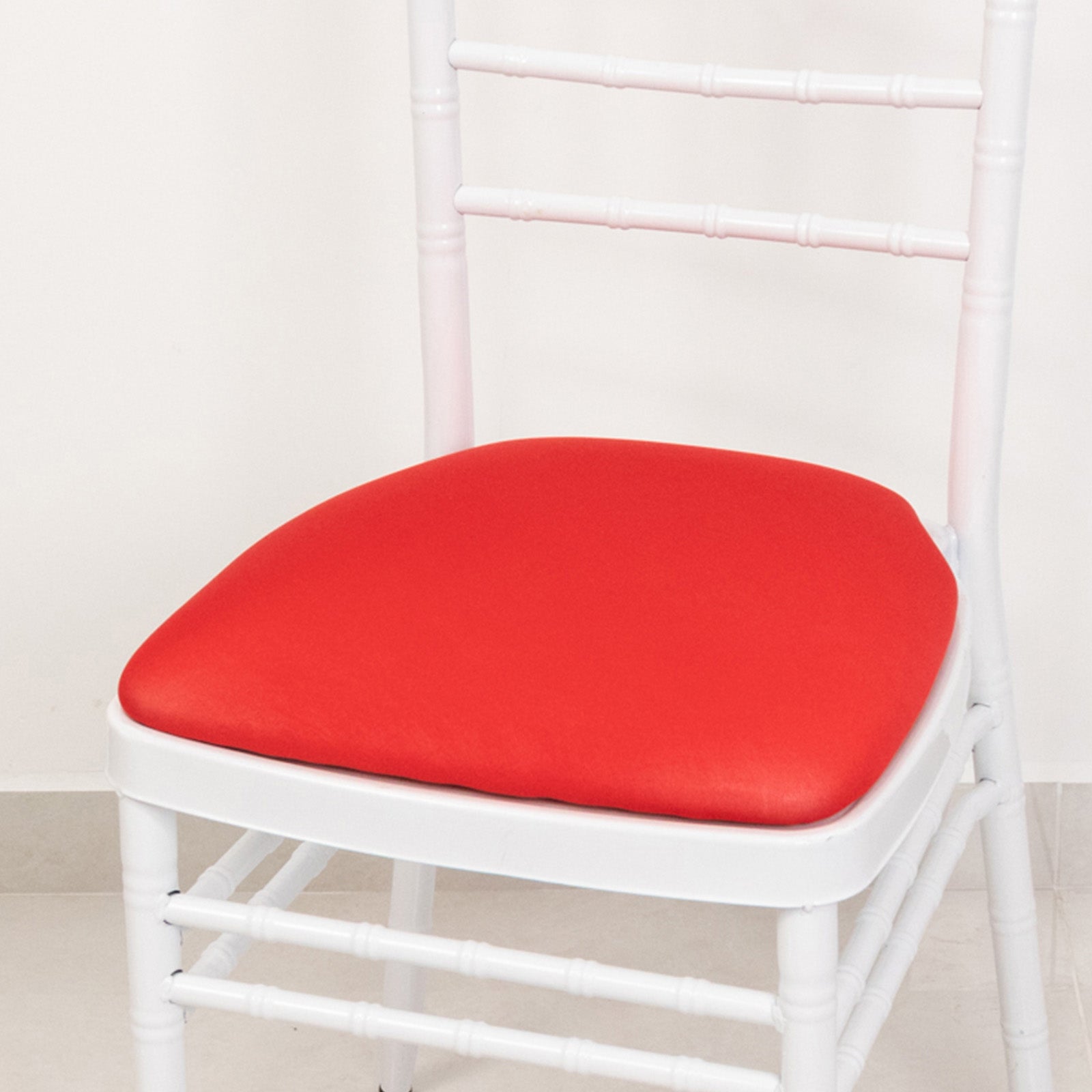 5 Pack Spandex Seat Pad Slipcovers for Chiavari Chairs Red - Washable Stretch Fitted Design for Dining Chairs