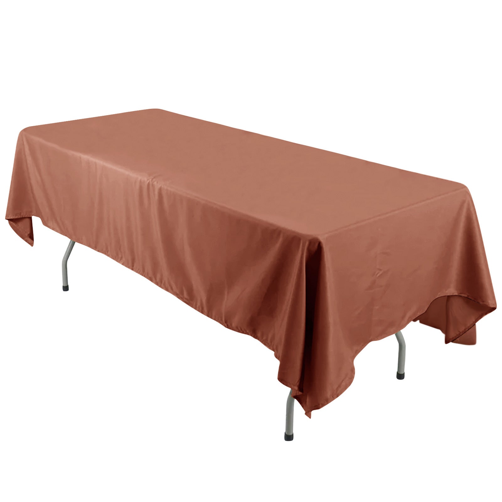 Polyester 60x126 Rectangle Tablecloth Terracotta (Rust) - Wrinkle-Resistant Table Cover