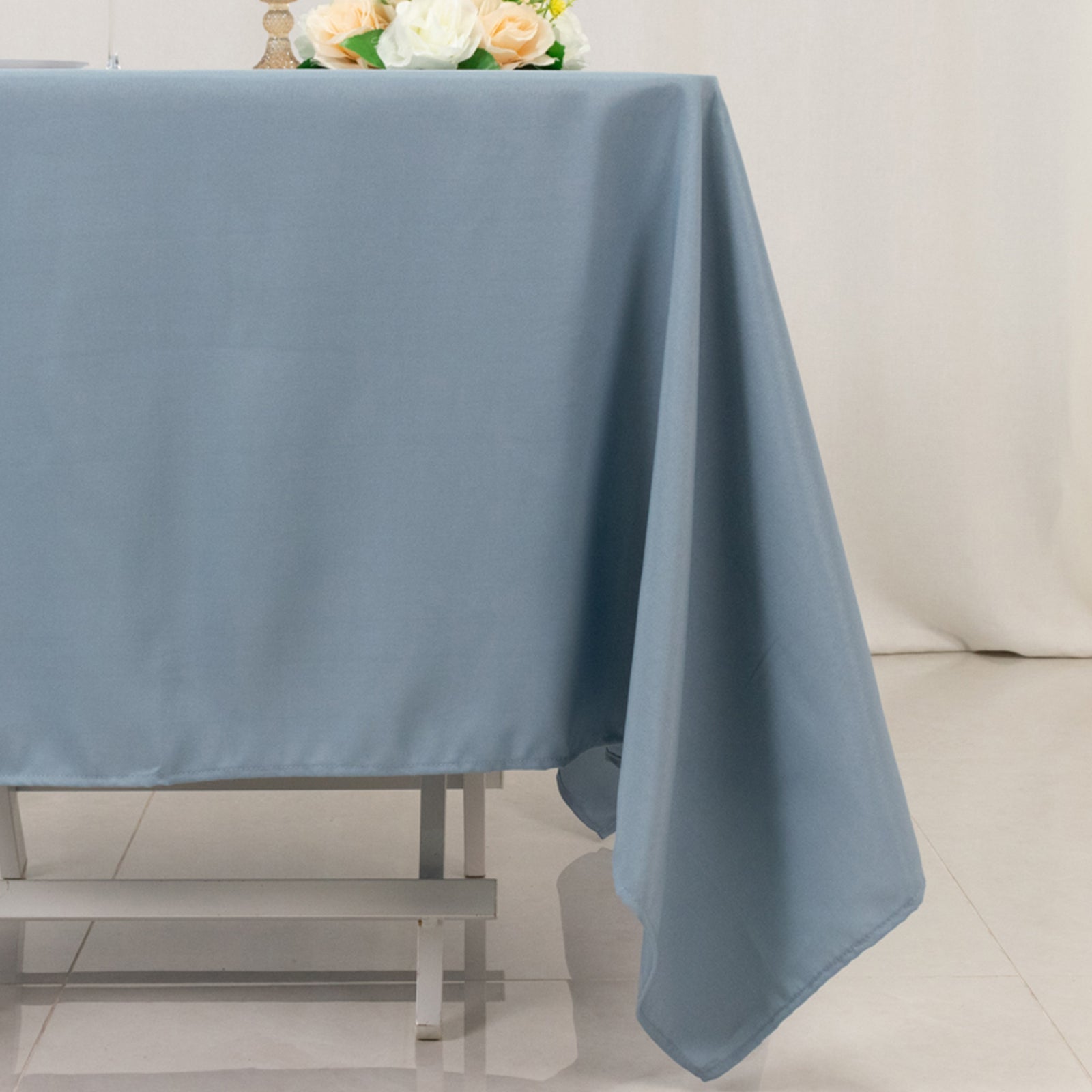 Premium Polyester Square Tablecloth 70x70 Dusty Blue 220GSM Wrinkle-Resistant Table Cover