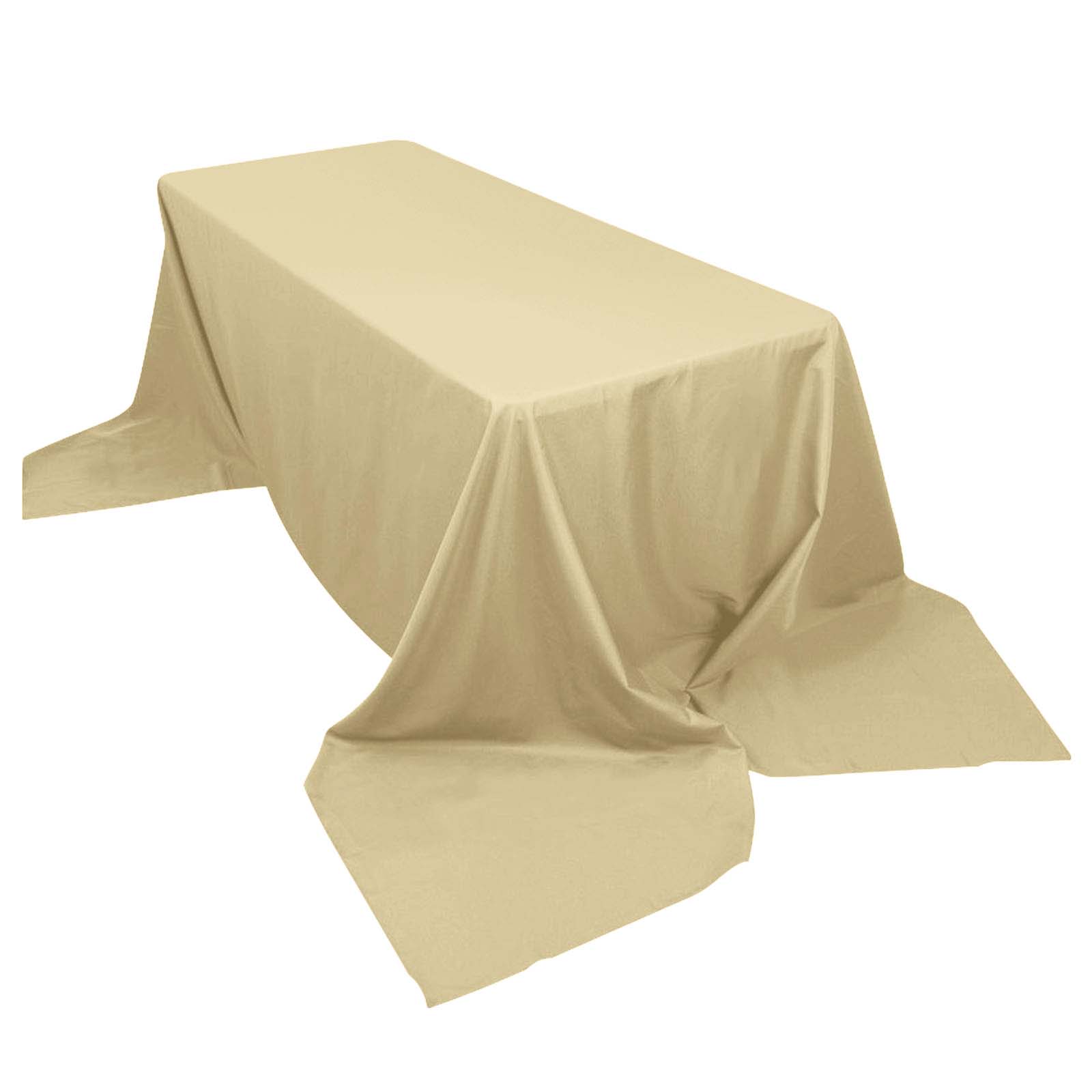 Polyester 90x156 Rectangle Tablecloth Champagne - Seamless Wrinkle-Resistant Table Cover