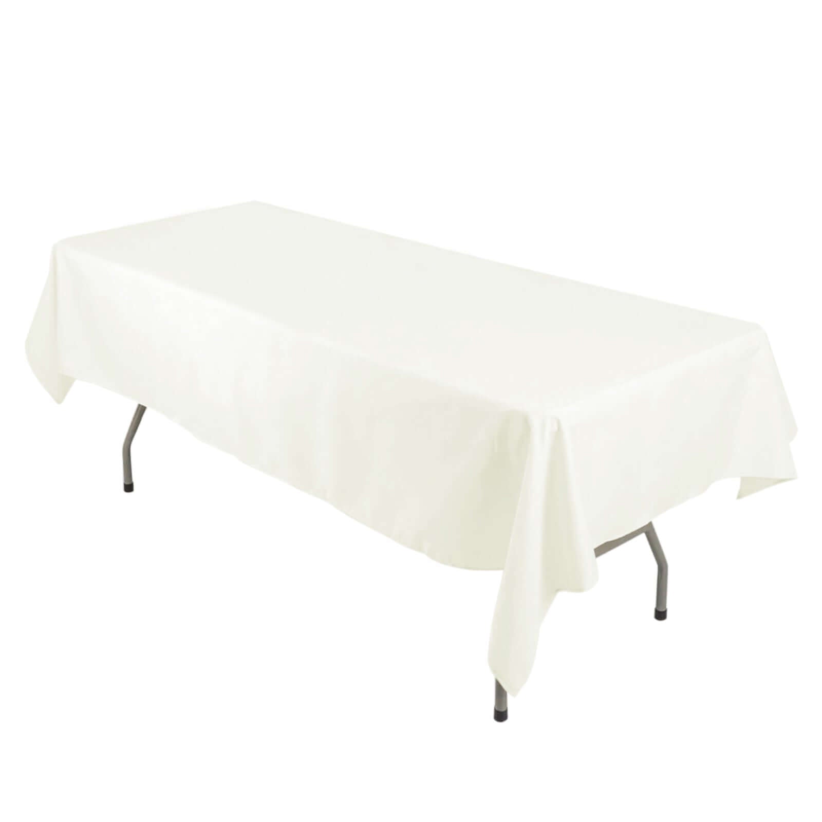 Premium Polyester 54x96 Rectangle Tablecloth Ivory - Durable 220GSM Stain-Resistant Fabric Table Cover