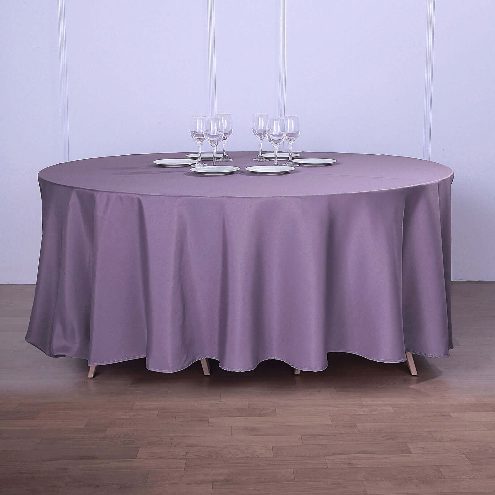 Polyester 120 Round Tablecloth Violet Amethyst - Seamless Wrinkle-Resistant Table Cover