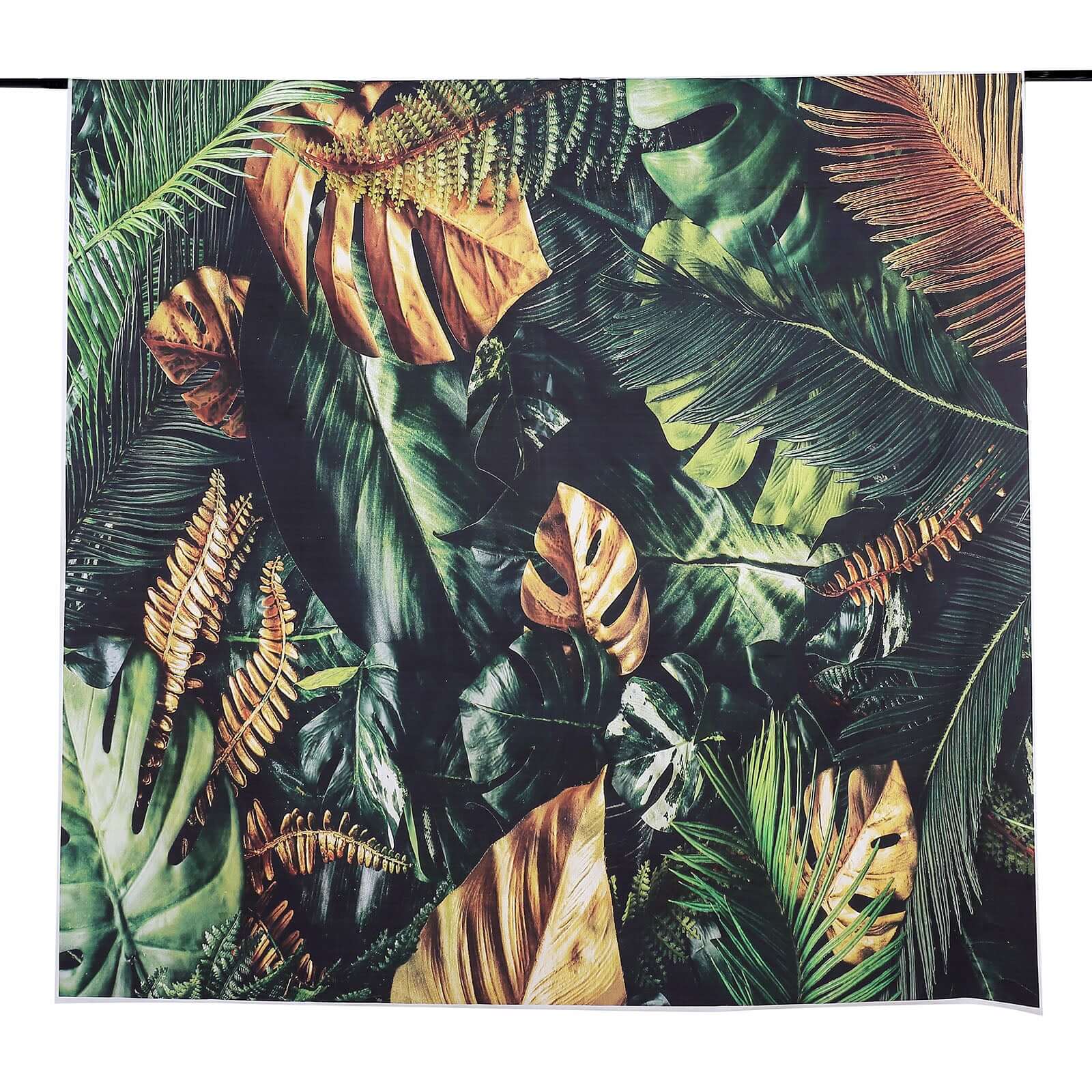 8ftx8ft Green Gold Tropical Jungle Safari Leaf Print Vinyl Backdrop