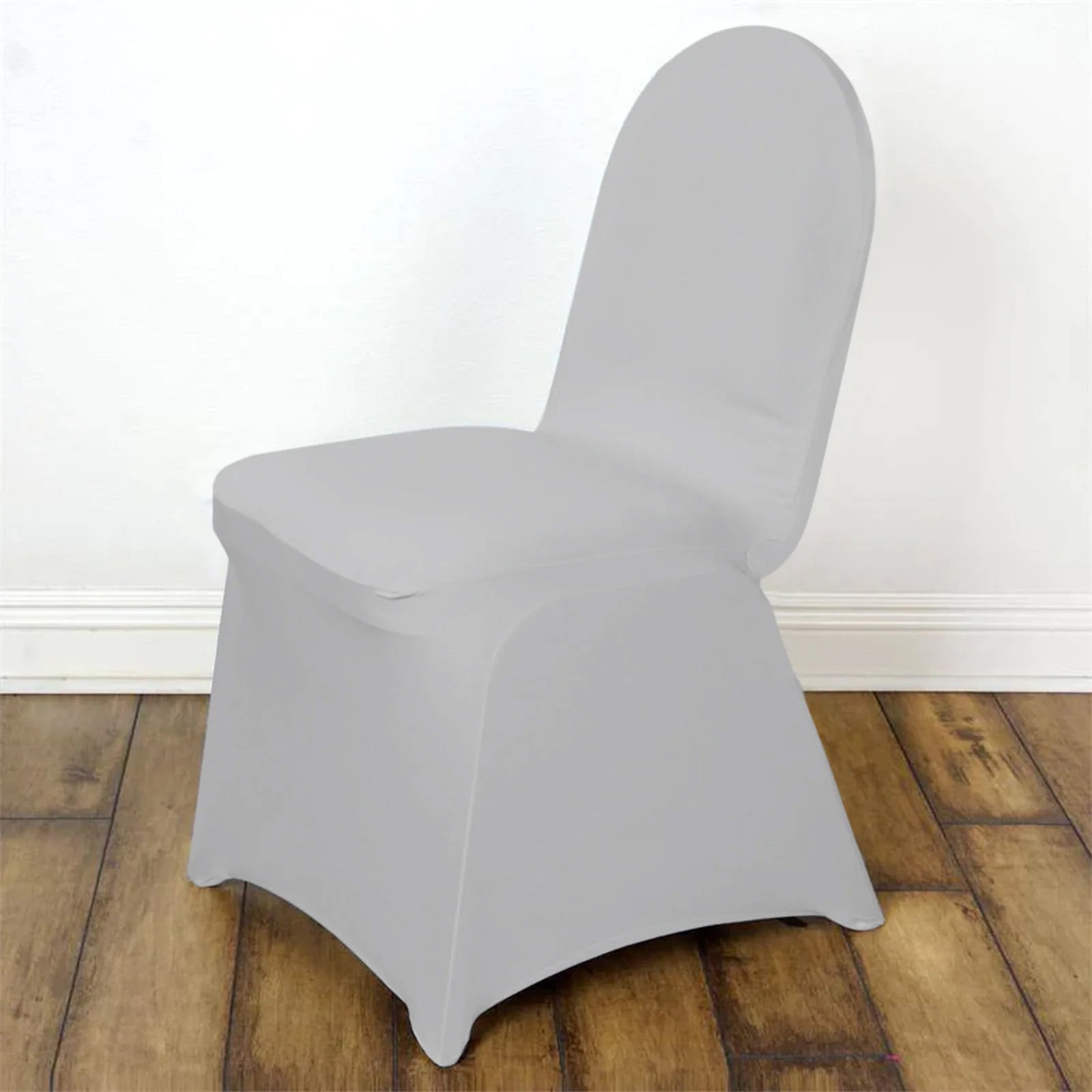 10 Pack Spandex Chair Covers for Banquet Chairs Silver - Durable Reusable Stretch Slip-On Covers