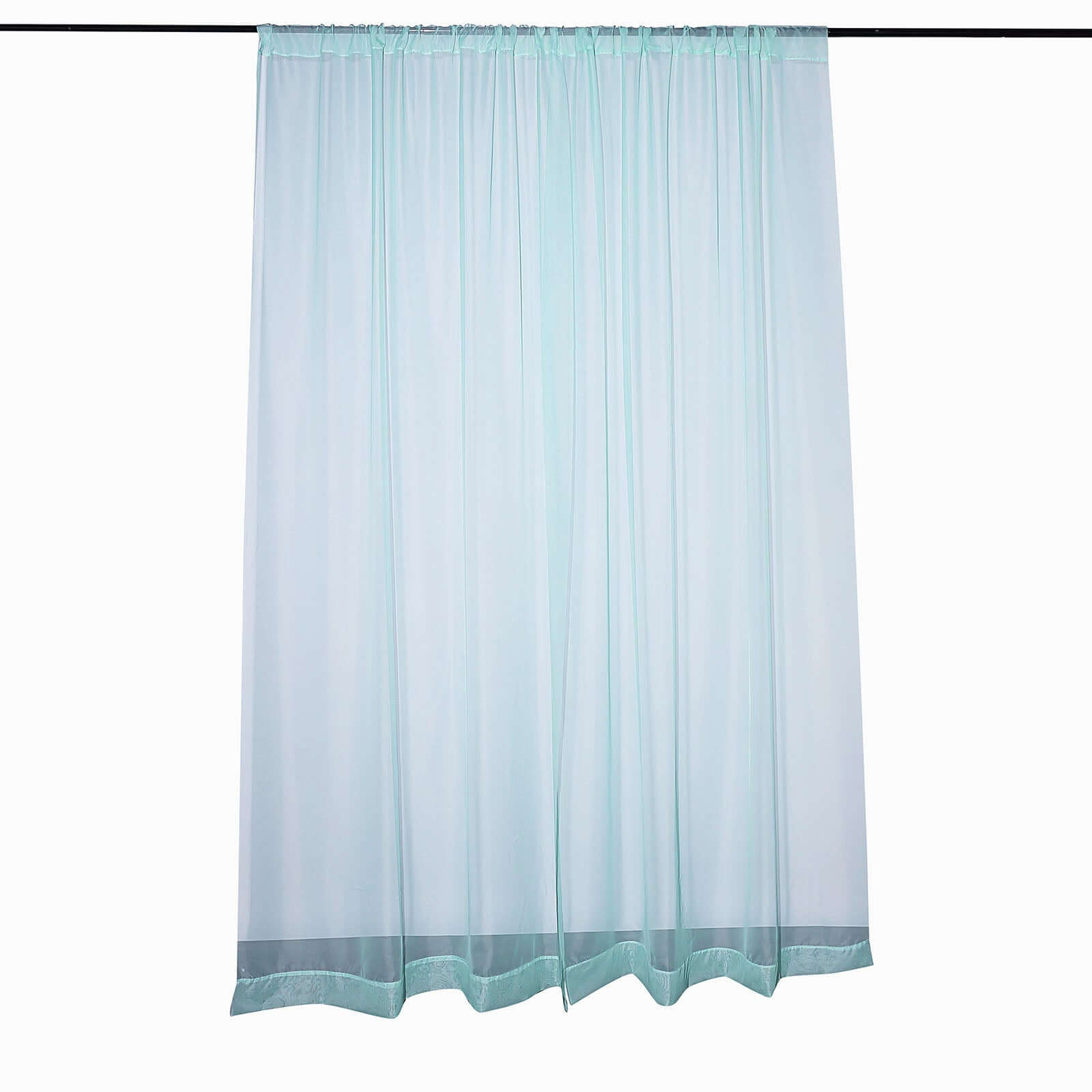 2 Pack Dusty Sage Green Sheer Chiffon Event Curtain Drapes, Durable Flame Resistant Premium Organza Backdrop Event Panels With Rod Pockets - 10ftx10ft