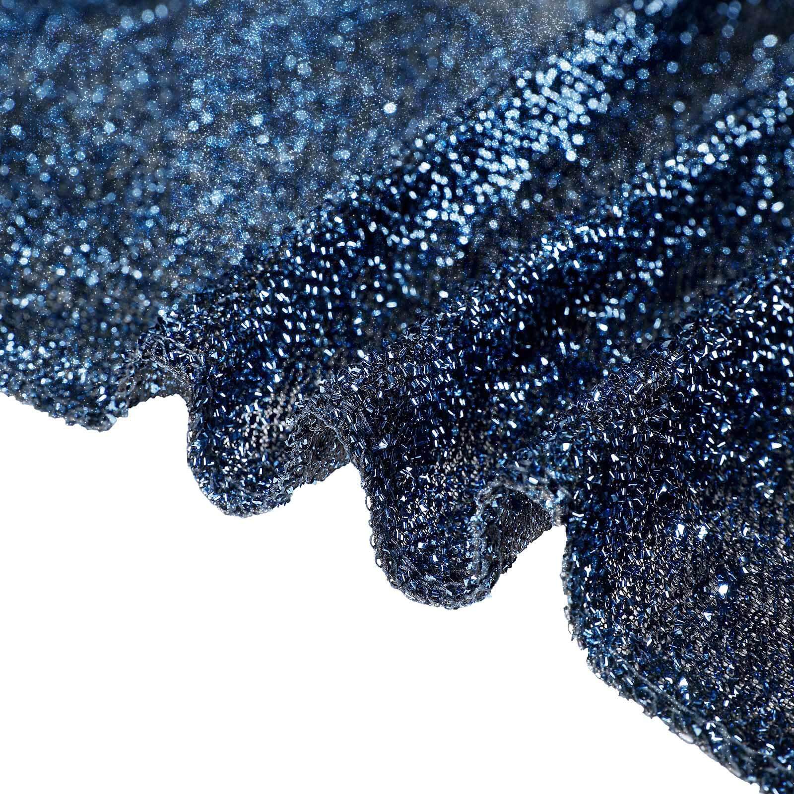 20ftx10ft Navy Blue Metallic Shimmer Tinsel Event Curtain Drapes, Backdrop Event Panel