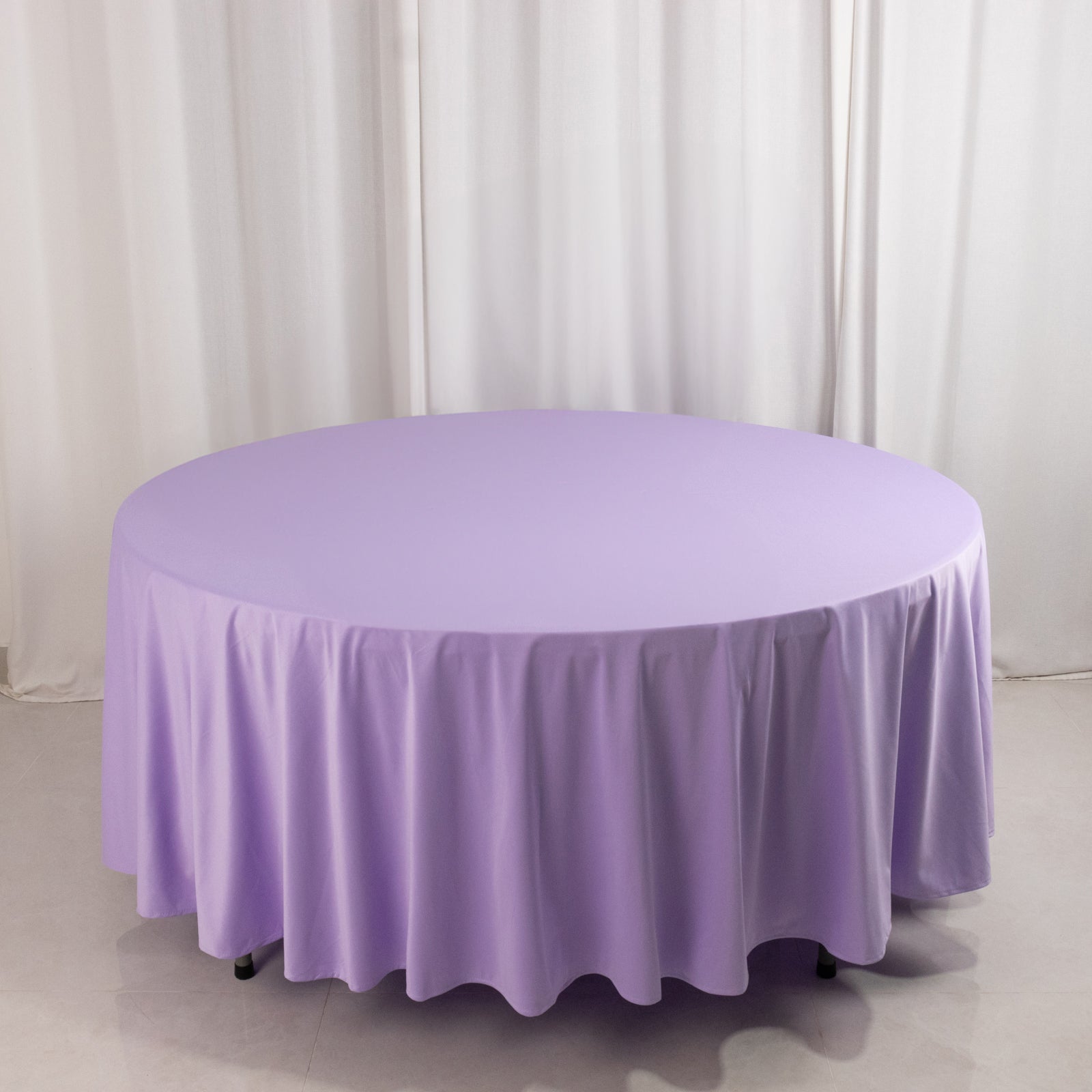 Premium Scuba Round 108 Tablecloth Lavender Lilac - Wrinkle Free & Stain Resistant Table Cover