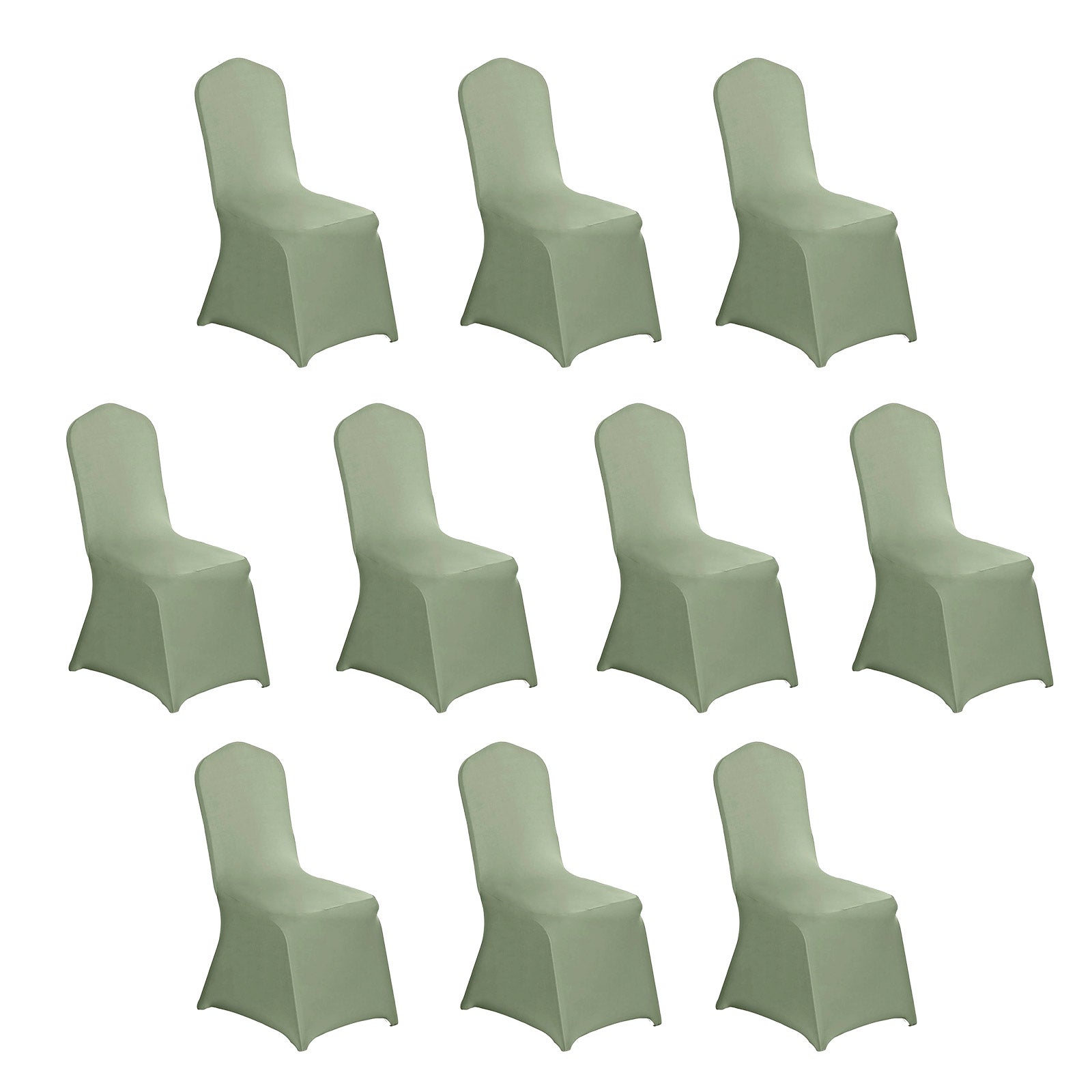 10 Pack Spandex Chair Covers for Banquet Chairs Dusty Sage Green - Durable Reusable Stretch Slip-On Covers