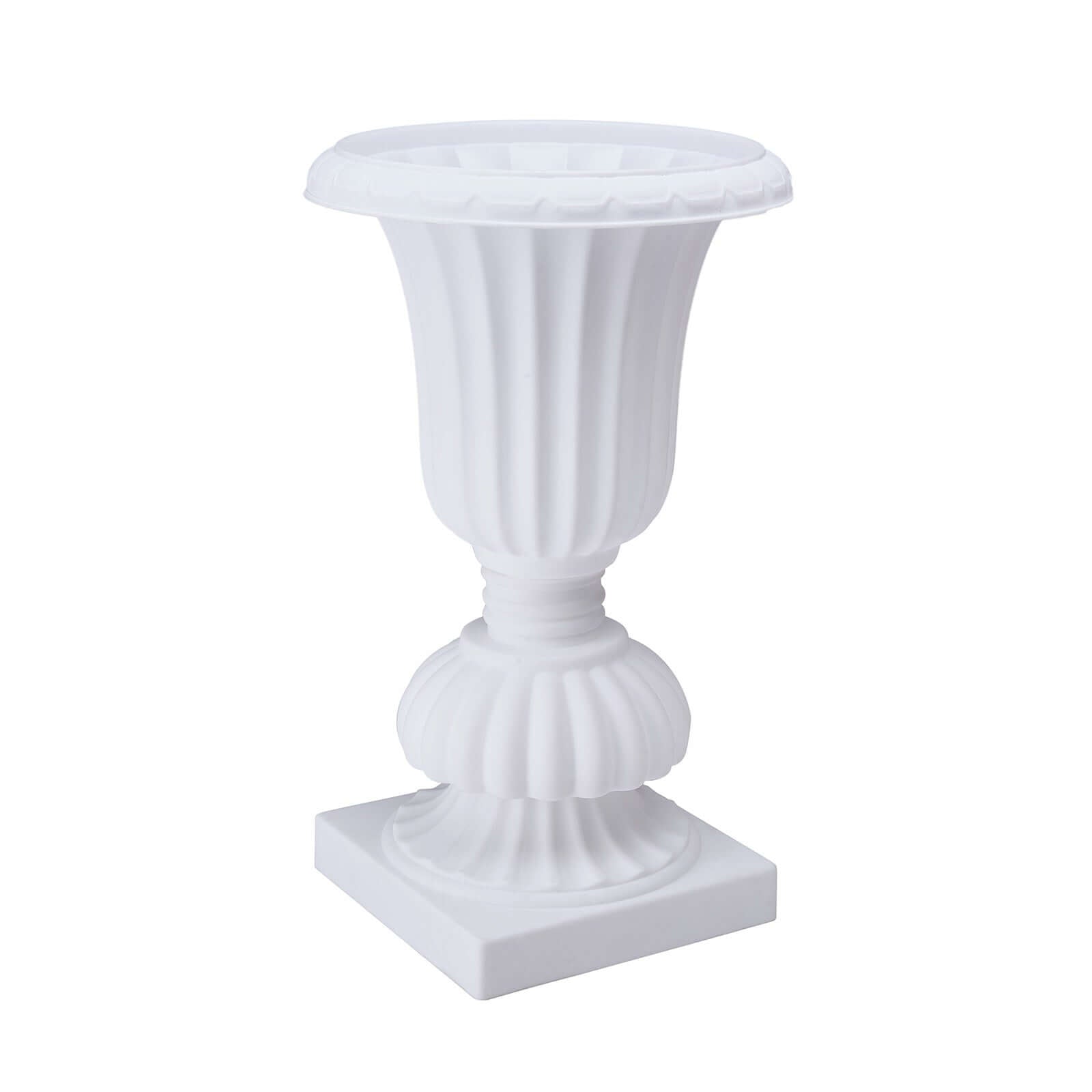 2 Pack 20 White Urn Planter, Floral Pedestal Flower Pot Plant Stand - PVC