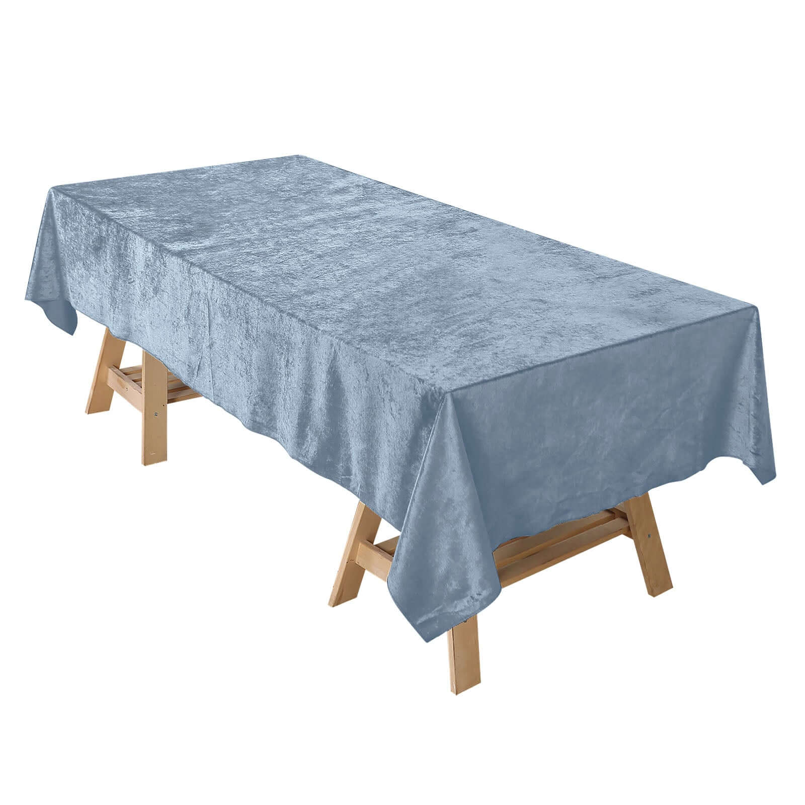 Premium Velvet 60x102 Rectangle Tablecloth Dusty Blue - Reusable & Soft Table Cover