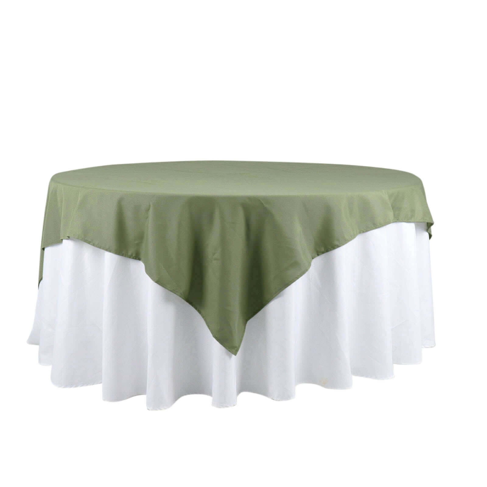 Polyester 70x70 Table Overlay Square Tablecloth Dusty Sage Green - Wrinkle-Resistant & Durable Table Cover