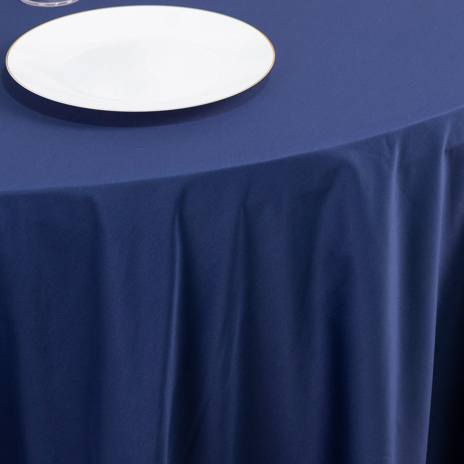 Premium Scuba Round 108 Tablecloth Navy Blue - Wrinkle Free & Stain Resistant Table Cover