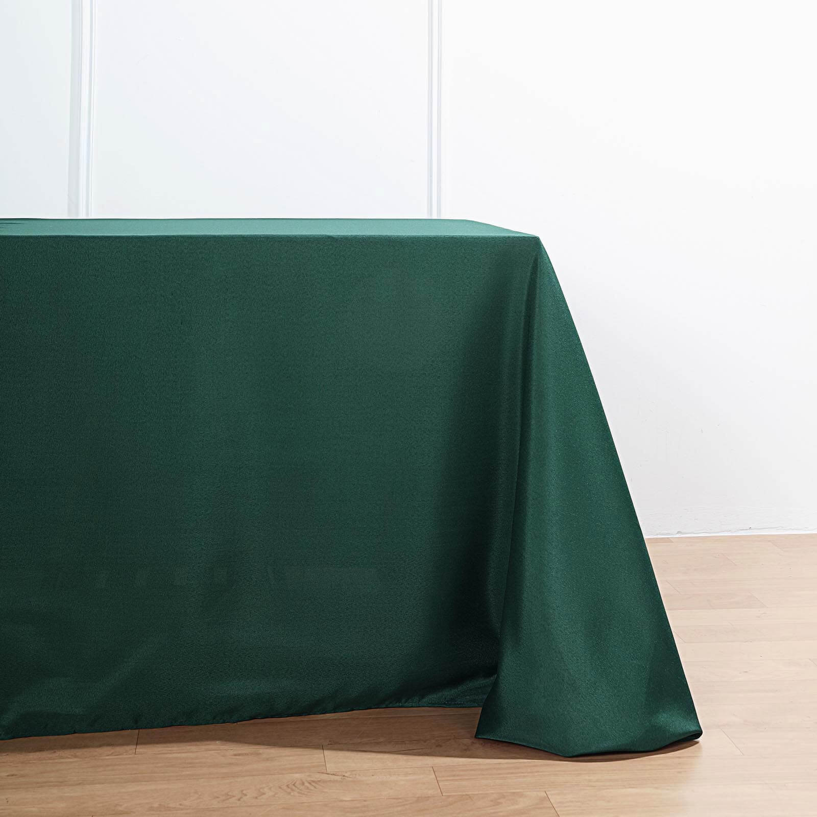 Polyester 90x156 Rectangle Tablecloth Hunter Emerald Green - Seamless Wrinkle-Resistant Table Cover