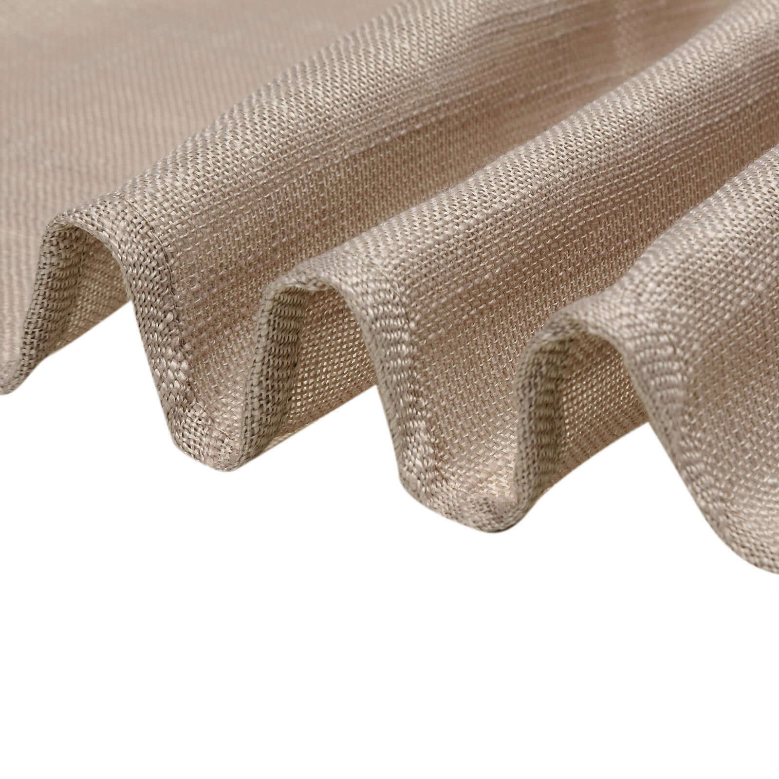 Faux Linen 12x108 Table Runner Taupe - Slubby Textured & Wrinkle Resistant Table Decor
