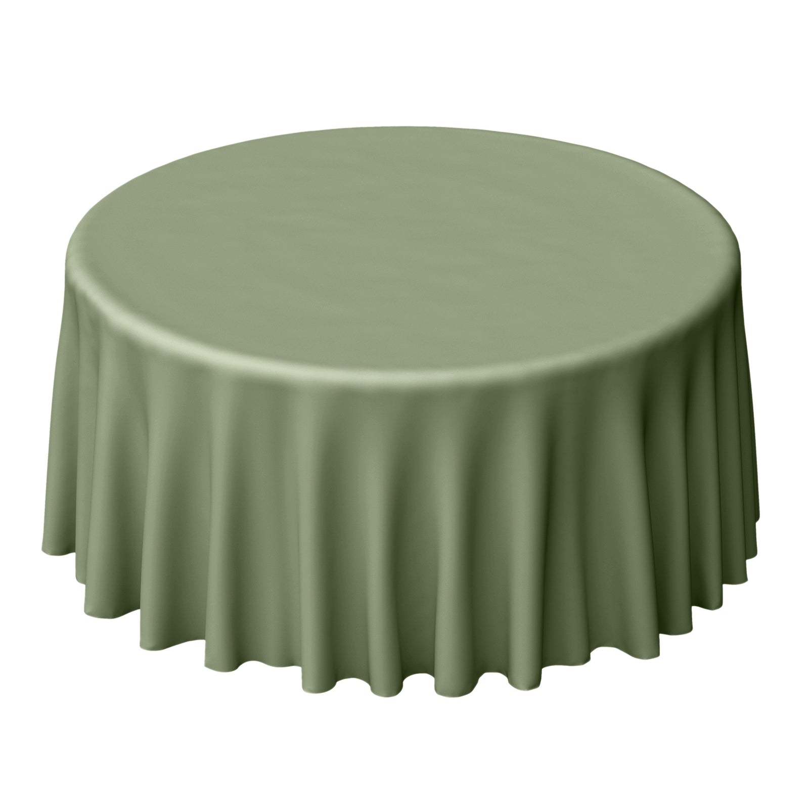 Polyester 120 Round Tablecloth Dusty Sage Green - Seamless Wrinkle-Resistant Table Cover