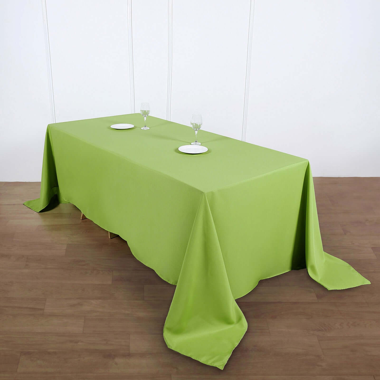 Polyester 90x132 Rectangle Tablecloth Apple Green - Seamless Wrinkle-Resistant Table Cover