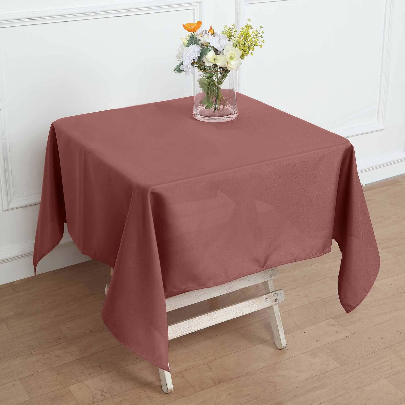 Polyester Square 54x54 Tablecloth Cinnamon Rose - Wrinkle-Resistant & Durable Table Cover