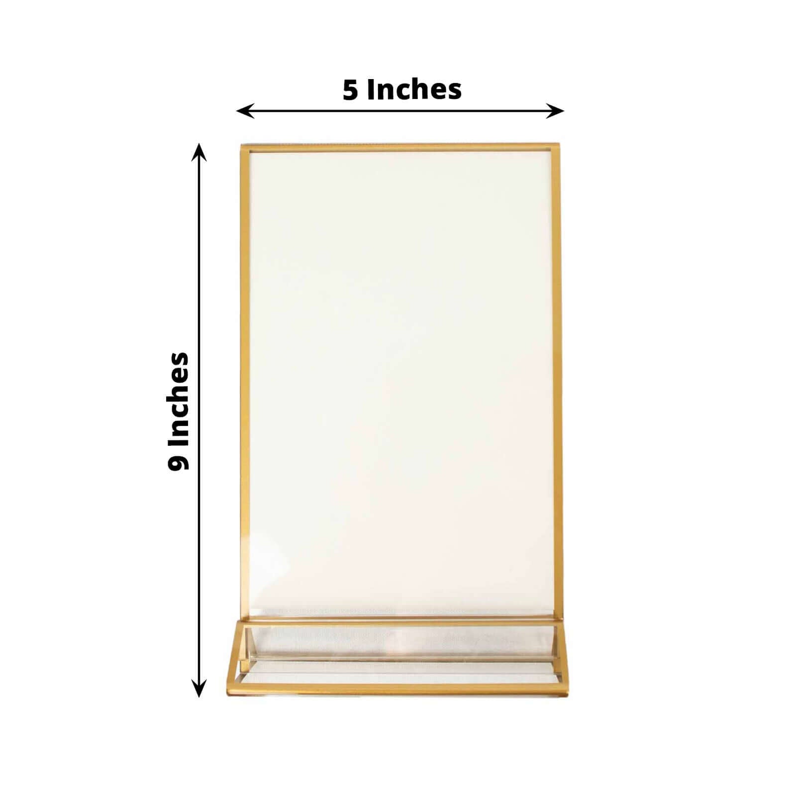 6-Pack Gold Frame Acrylic Table Sign Holders Double-Sided Display for Numbers and Menus - Perfect for Weddings 5x9