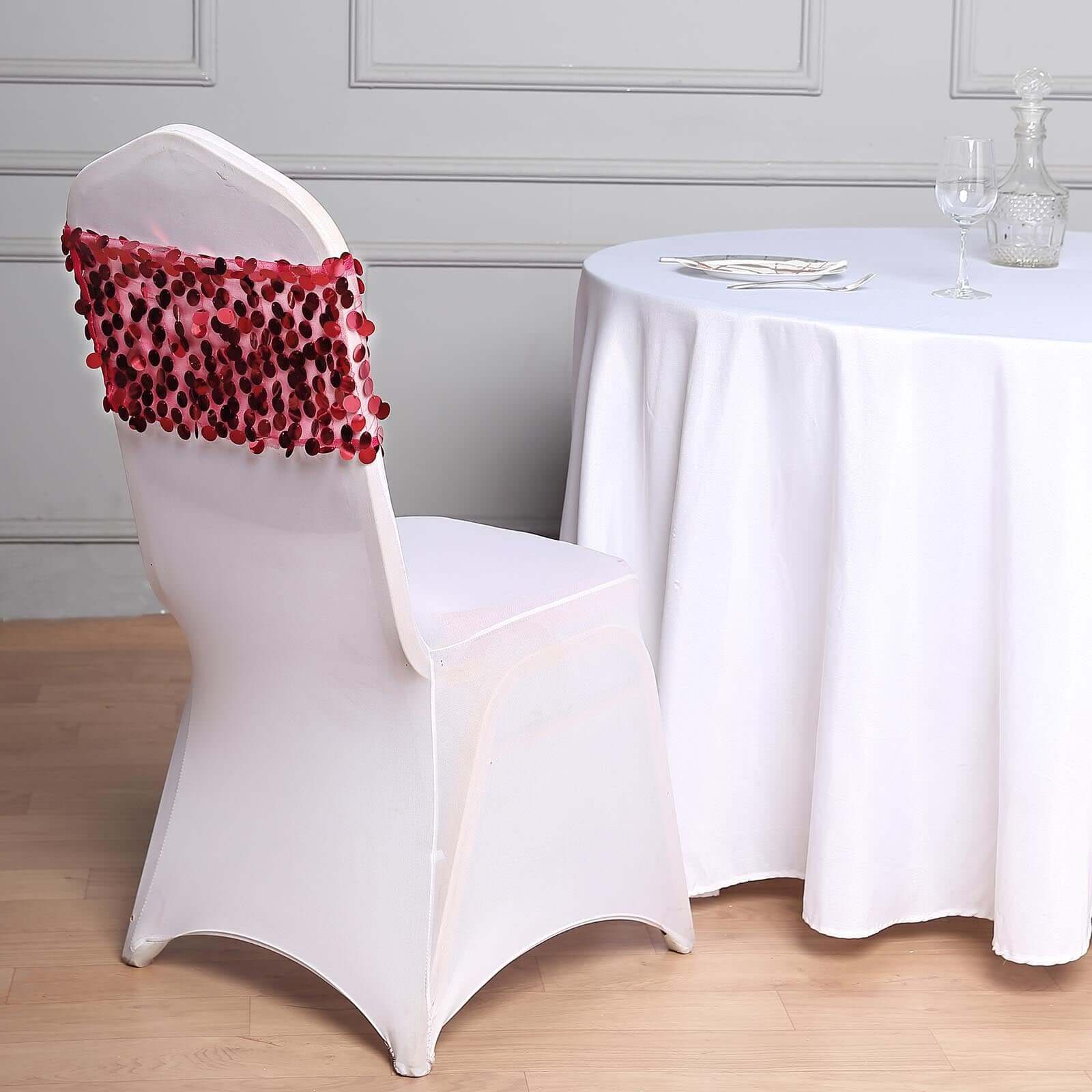 Premium Spandex Chair Cover with Foot Pockets for Banquet Chairs White - Stylish Stretch 220GSM Fitted Slipcover for Weddings