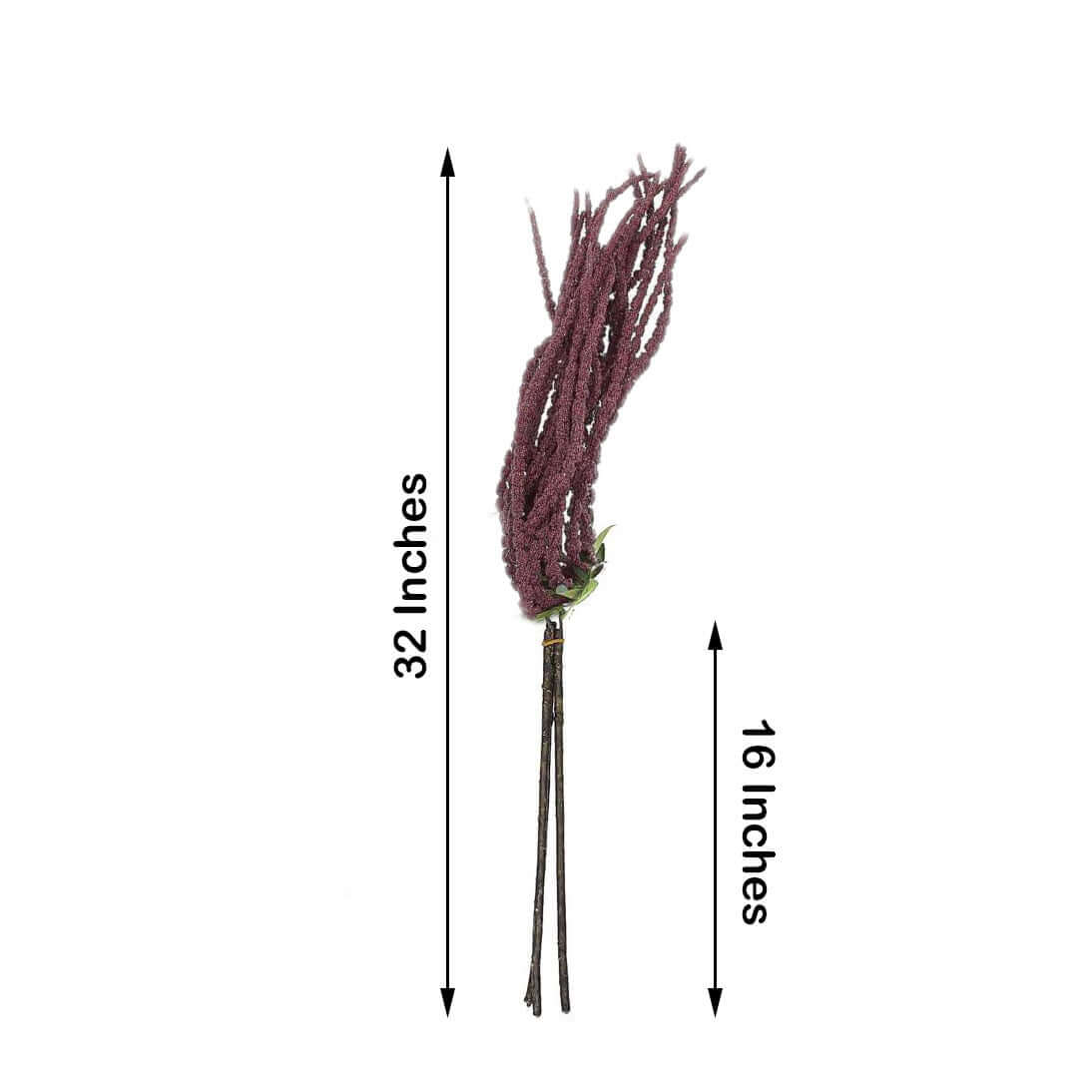 2 Pack Burgundy Artificial Amaranthus Flower Stem Spray and Ivy Leaves 32