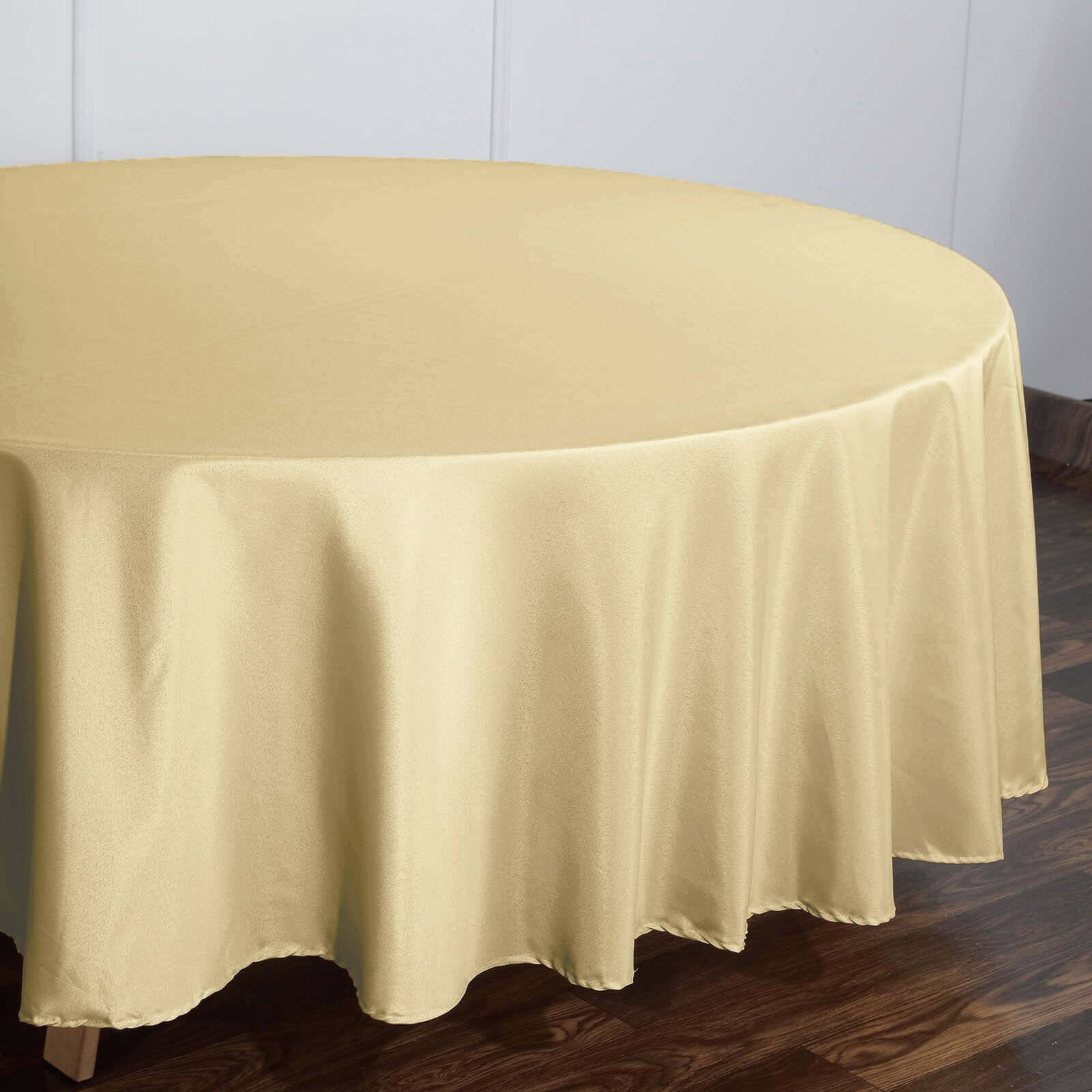 Polyester 108 Round Tablecloth Champagne - Wrinkle-Resistant Table Cover