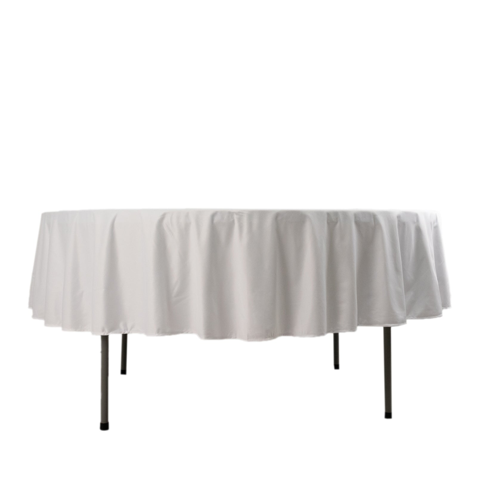 Premium Scuba Round 90 Tablecloth White - Wrinkle Free & Stain Resistant Table Cover for Weddings and Banquets