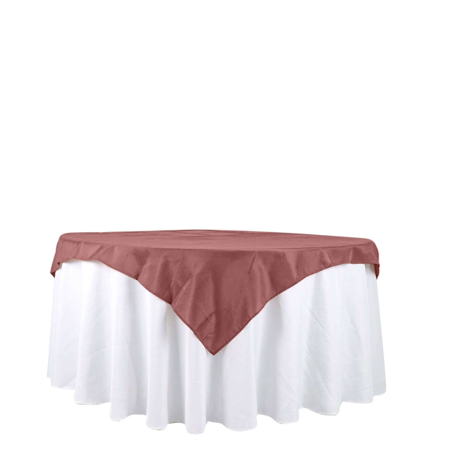 Polyester 54x54 Table Overlay Square Tablecloth Cinnamon Rose - Wrinkle-Resistant & Durable Table Cover