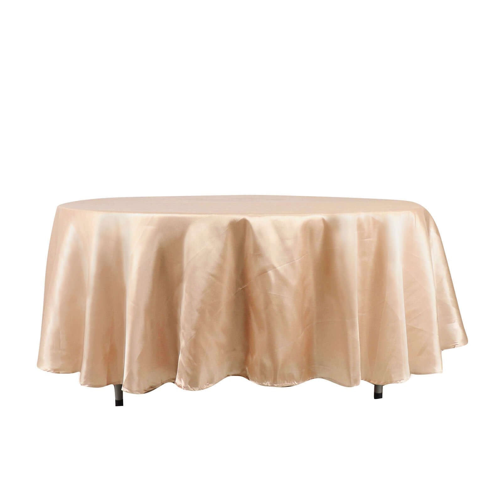 Satin 108 Round Tablecloth Nude - Smooth and Lustrous Table Cover