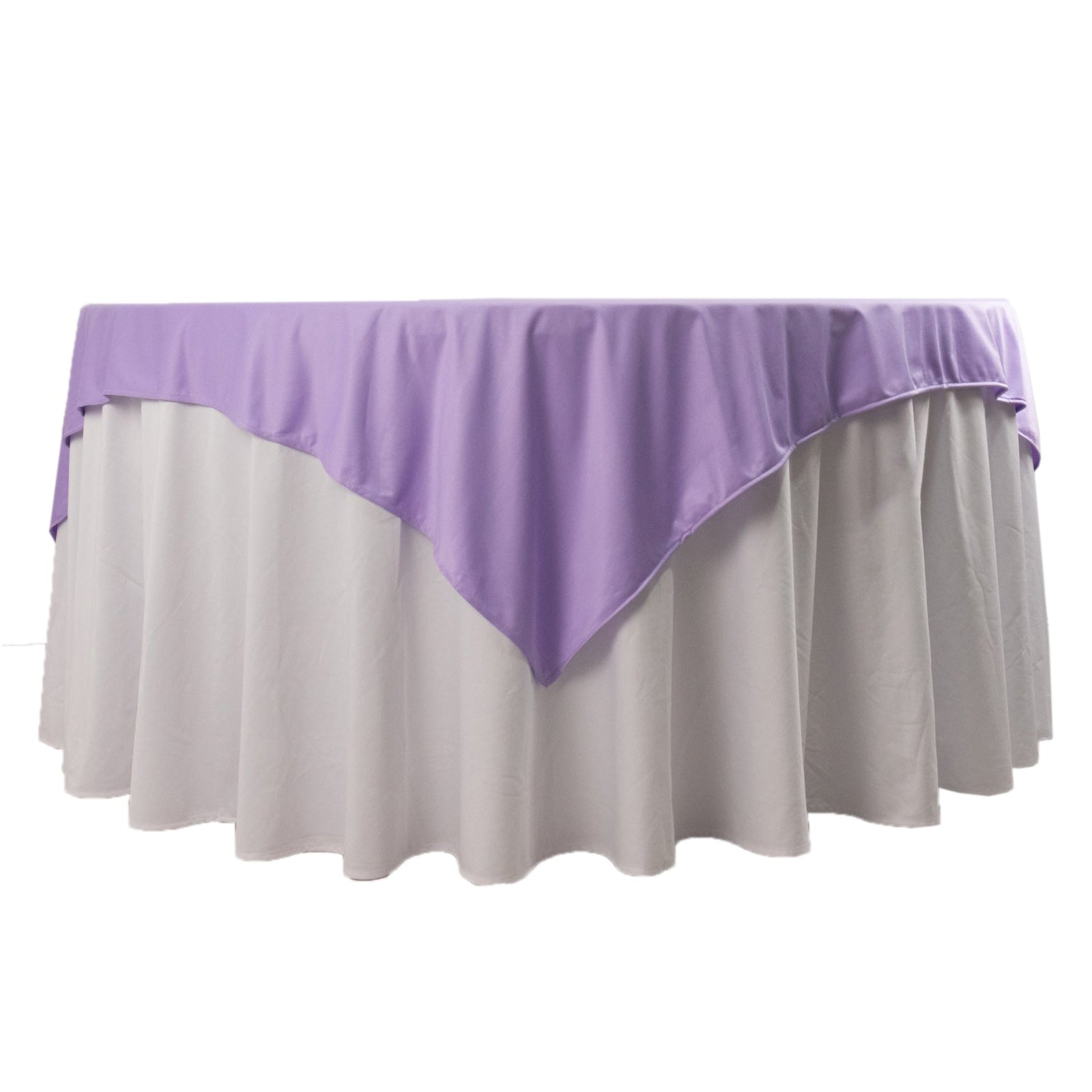 Premium Scuba 70x70 Table Overlay Square Tablecloth Lavender - Wrinkle Free & Stain Resistant Table Cover