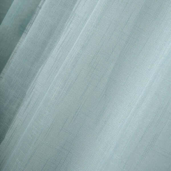 2 Pack Handmade Dusty Blue Faux Linen Curtains 52x64, Curtain Panels With Chrome Grommets