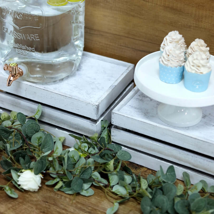 Set of 3 Rustic Wooden Crates White - Multi-Purpose Planters, Storage Containers & Display Risers