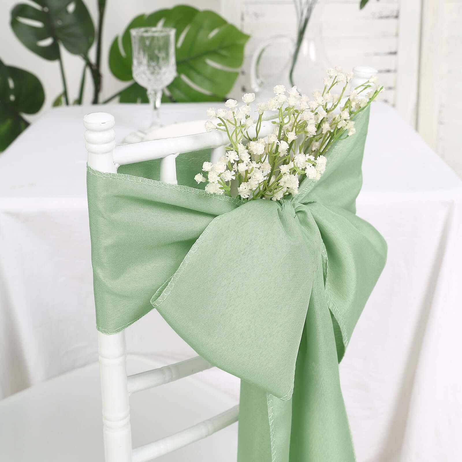 5 Pack Polyester Chair Sashes Sage Green 6x108