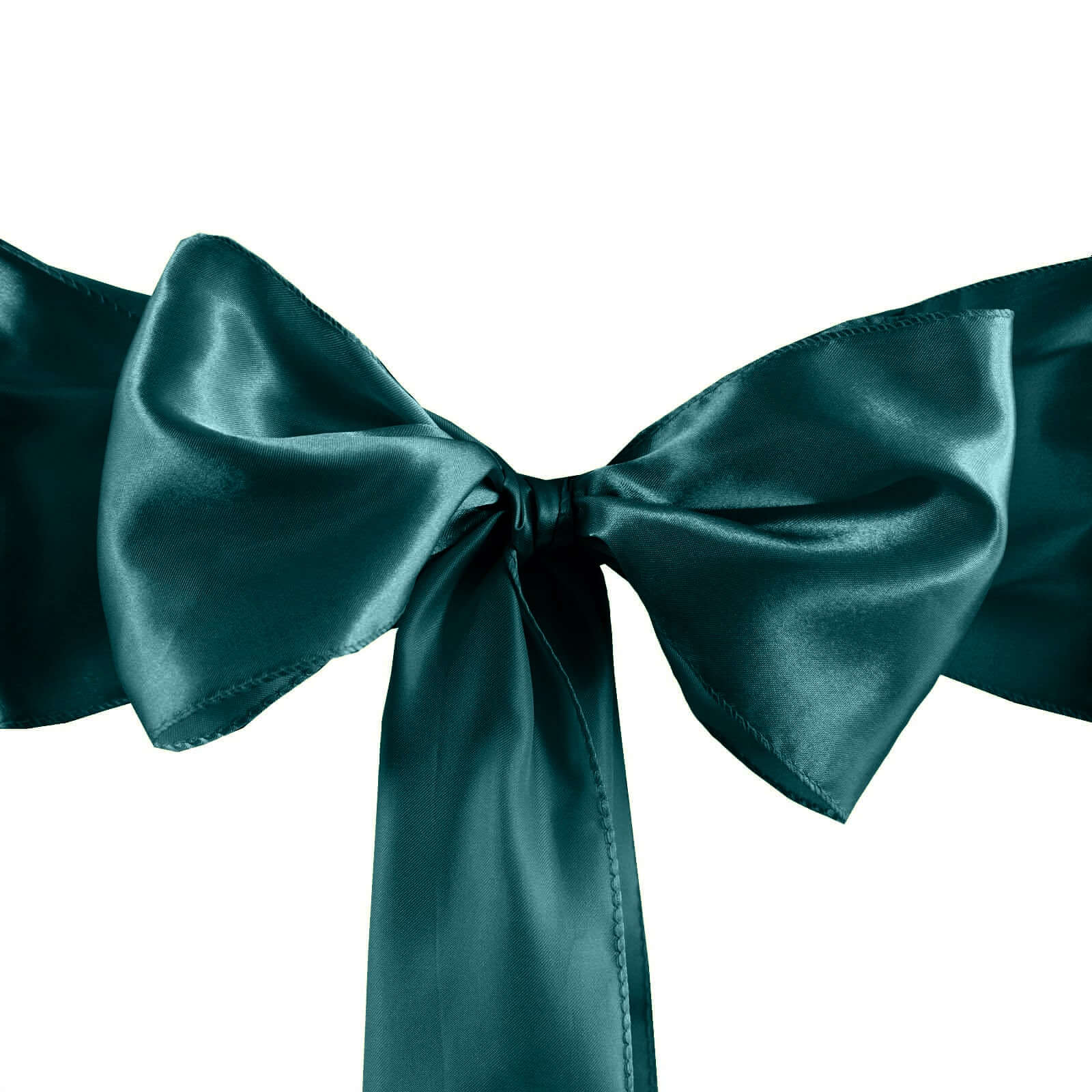 5 Pack Satin Chair Sashes Peacock Teal - Durable Chair Bows with Shiny Finish 6x106