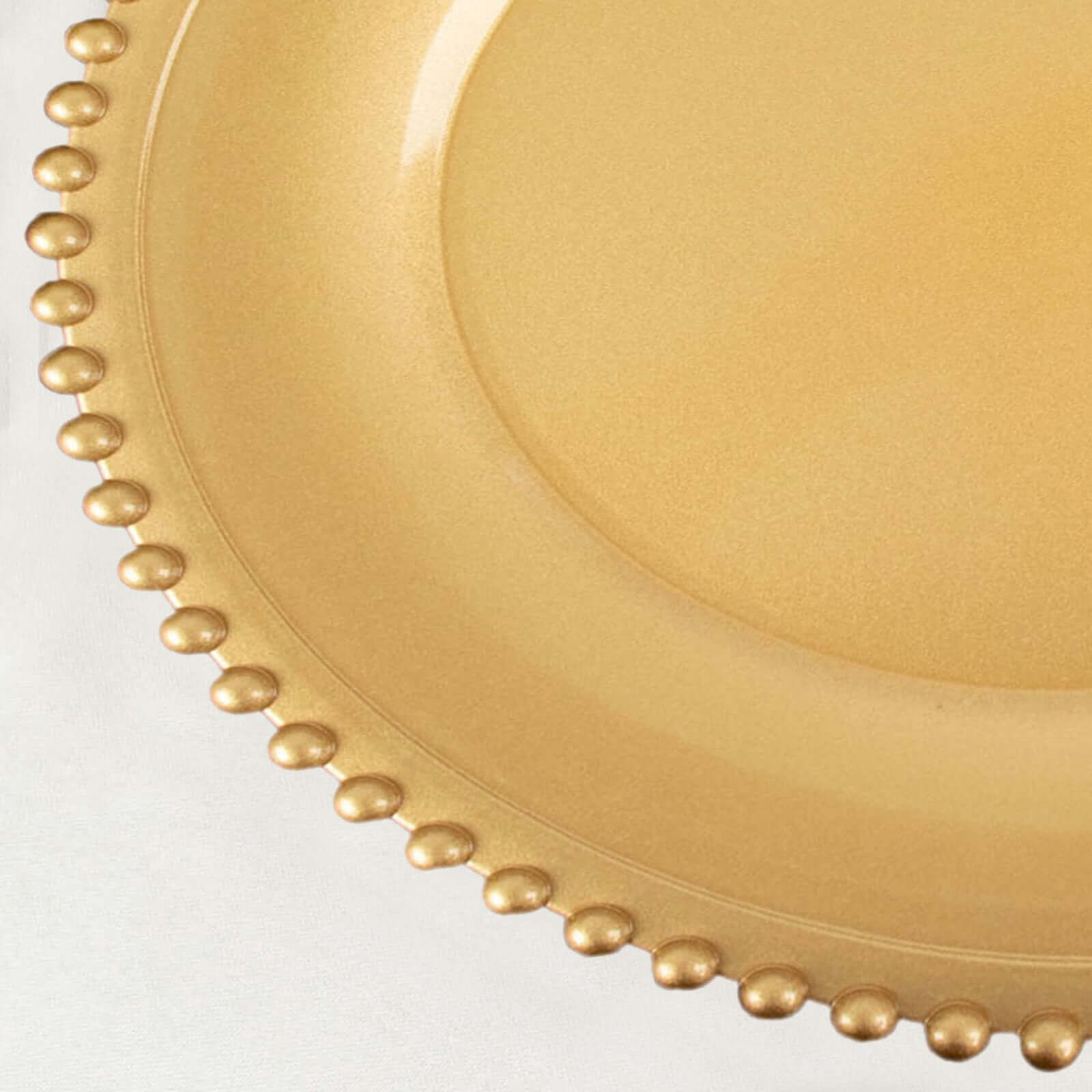 6-Pack Acrylic Round Charger Plates 13 in Gold with Beaded Rim, Decorative Dinner Party Charger Tableware