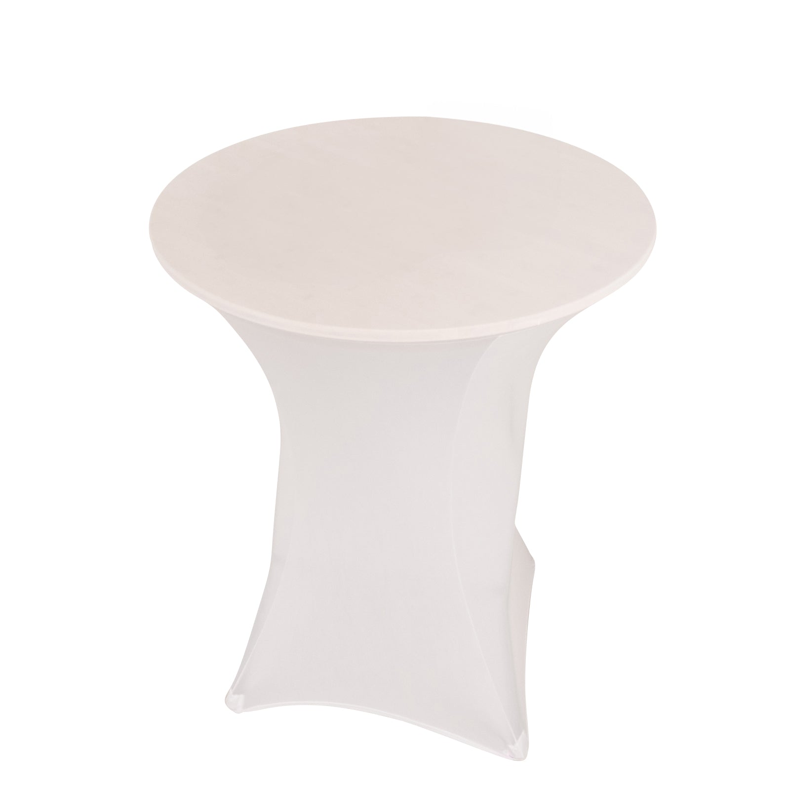 Spandex 33-36 Round Cocktail Table Cover White - Easy to Maintain Stretch Fitted Highboy Tablecloth for Events