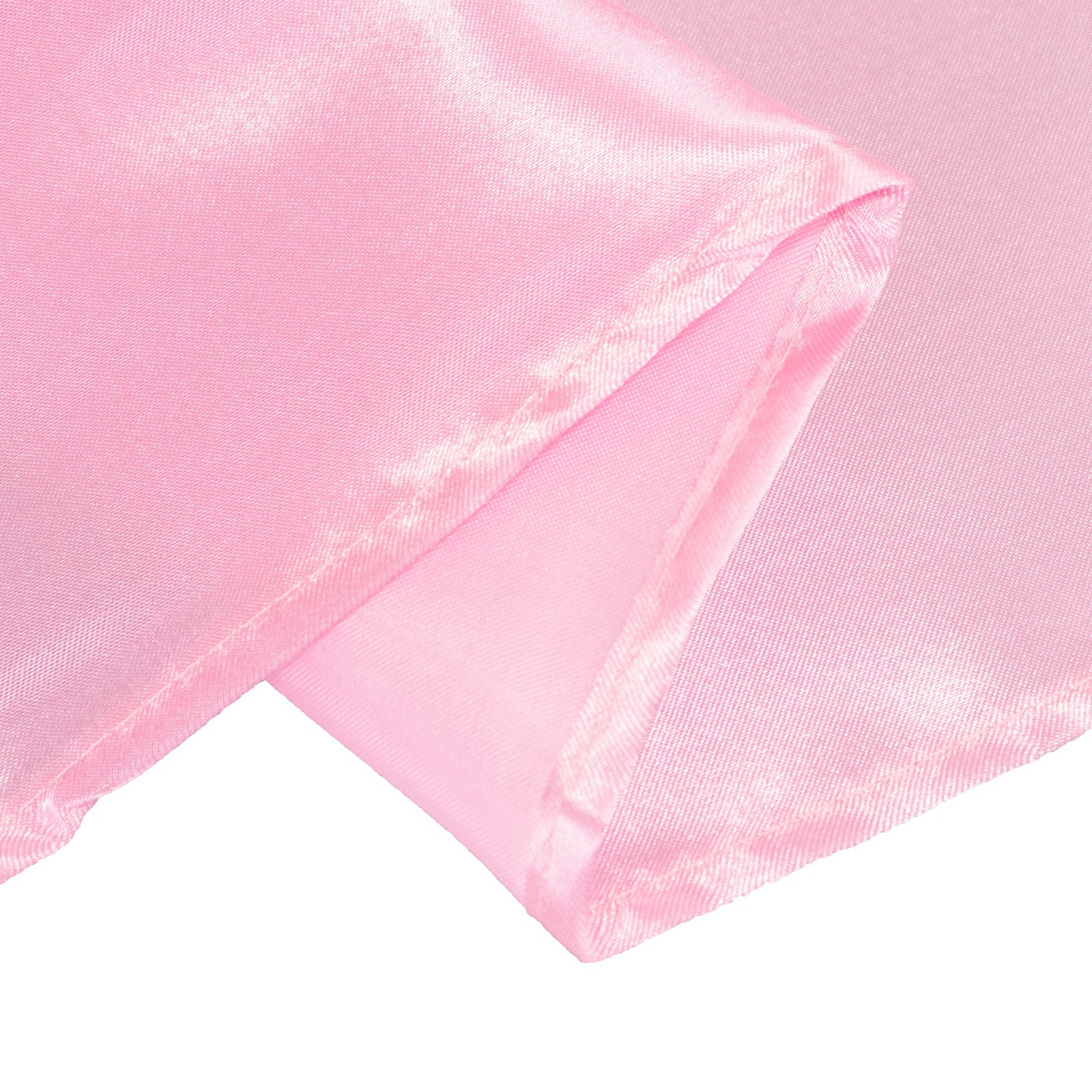 Satin 132 Round Tablecloth Pink - Stylish Seamless Table Cover