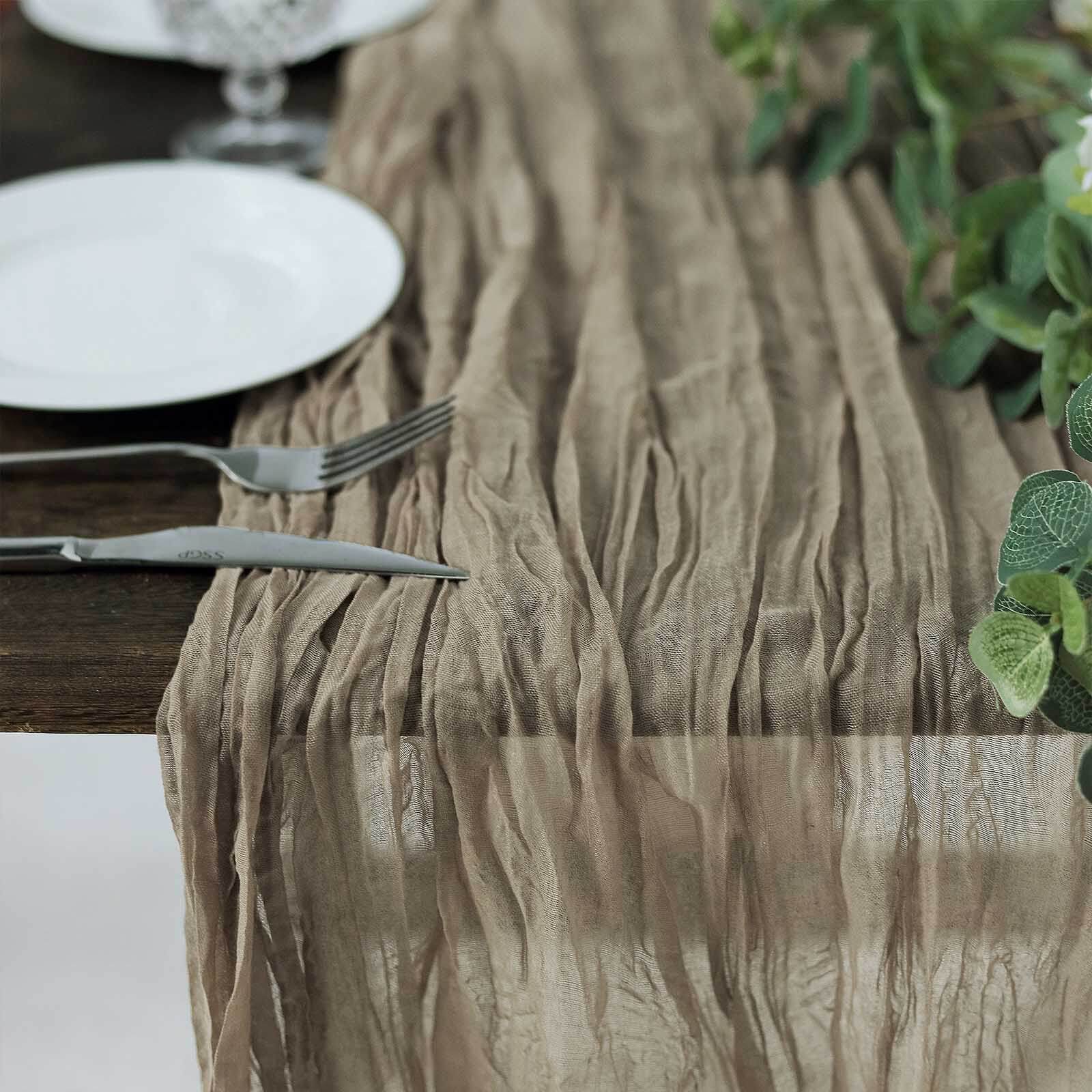 Gauze Cheesecloth 10ft Table Runner Natural - Rustic Boho Style