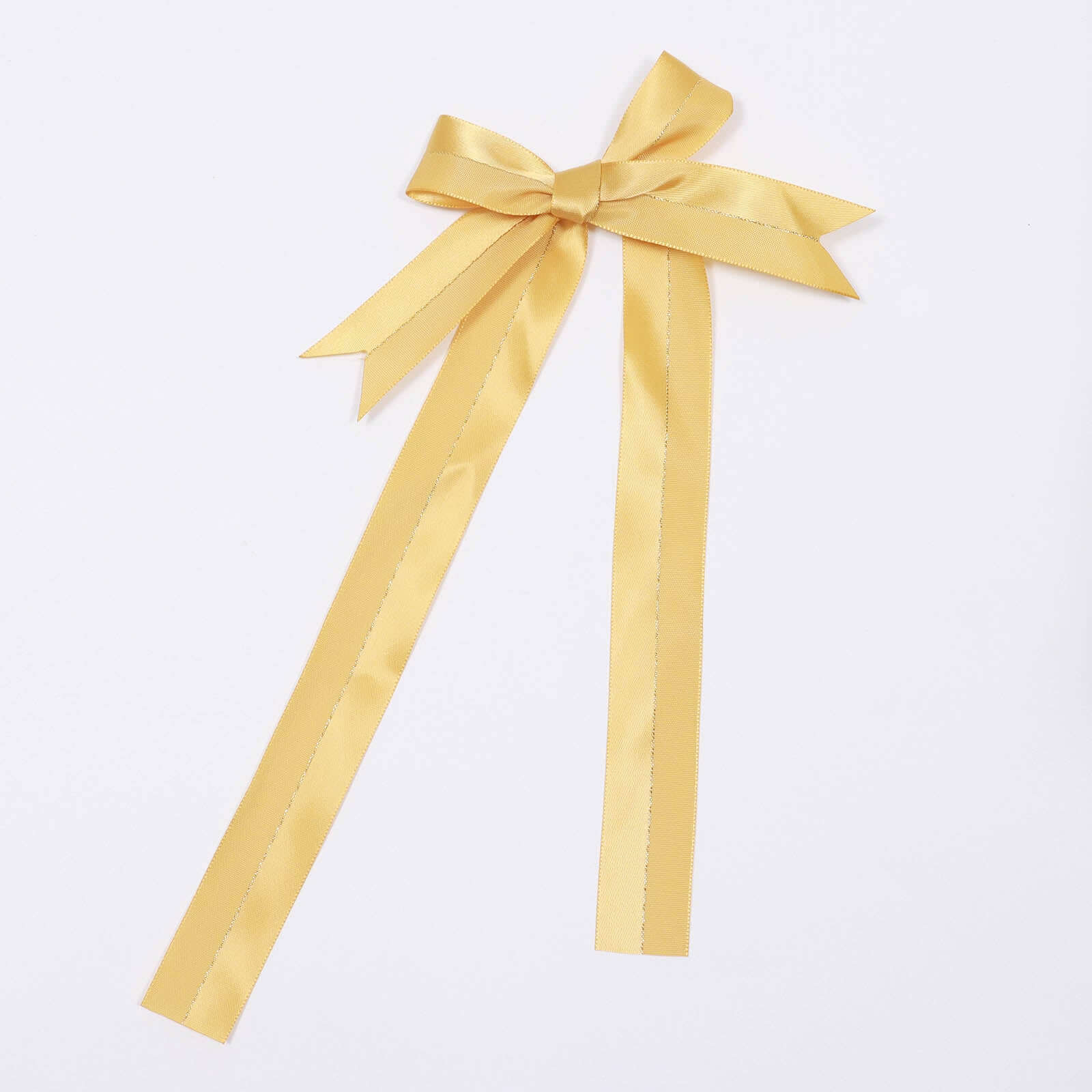 50 Pcs 10 Gold Pre Tied Ribbon Bows, Satin Ribbon With Gold Foil Lining For Gift Basket and Party Favors Decor