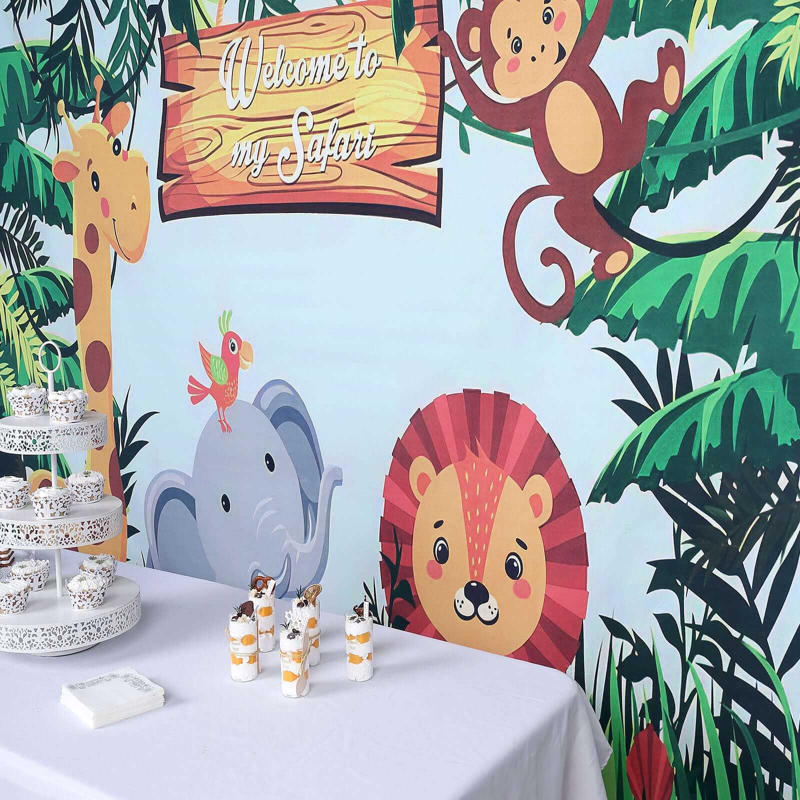 8ftx8ft Jungle Animal Welcome To My Safari Vinyl Photo Backdrop