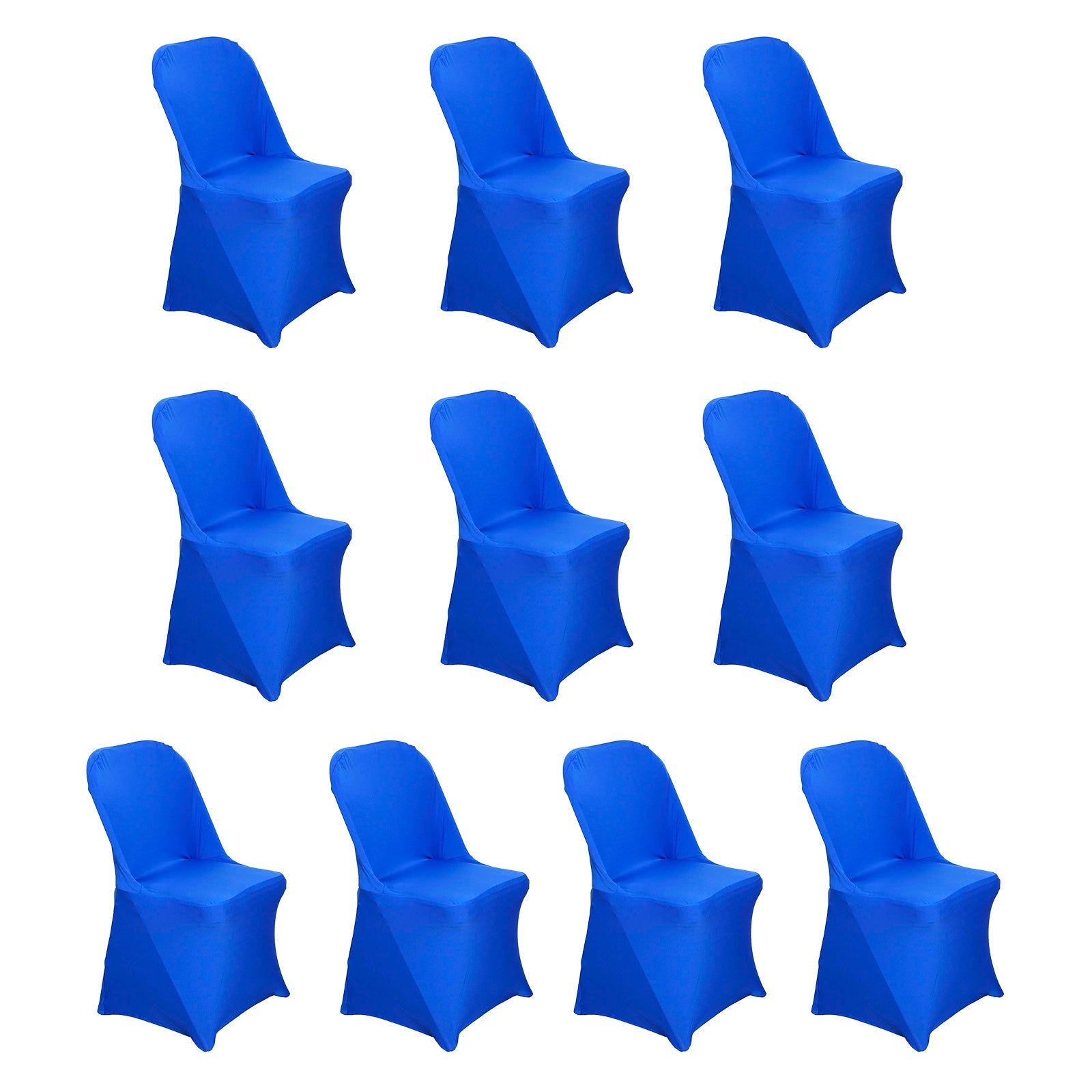 10 Pack Stretch Spandex Chair Covers Royal Blue for Folding Chairs - Durable 160GSM Fitted Slipcovers