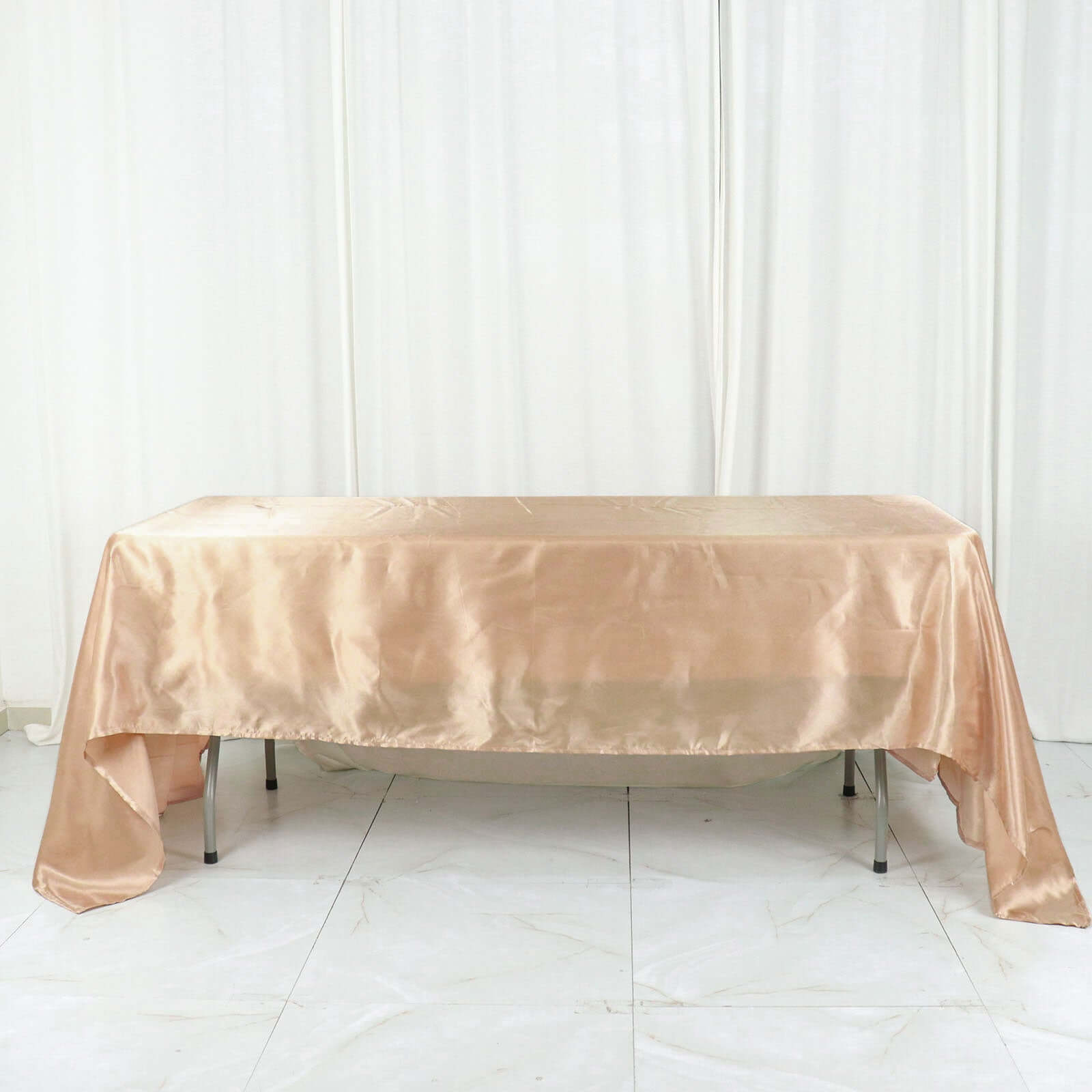 Satin Rectangular 60x126 Tablecloth Nude - Smooth and Lustrous Table Cover