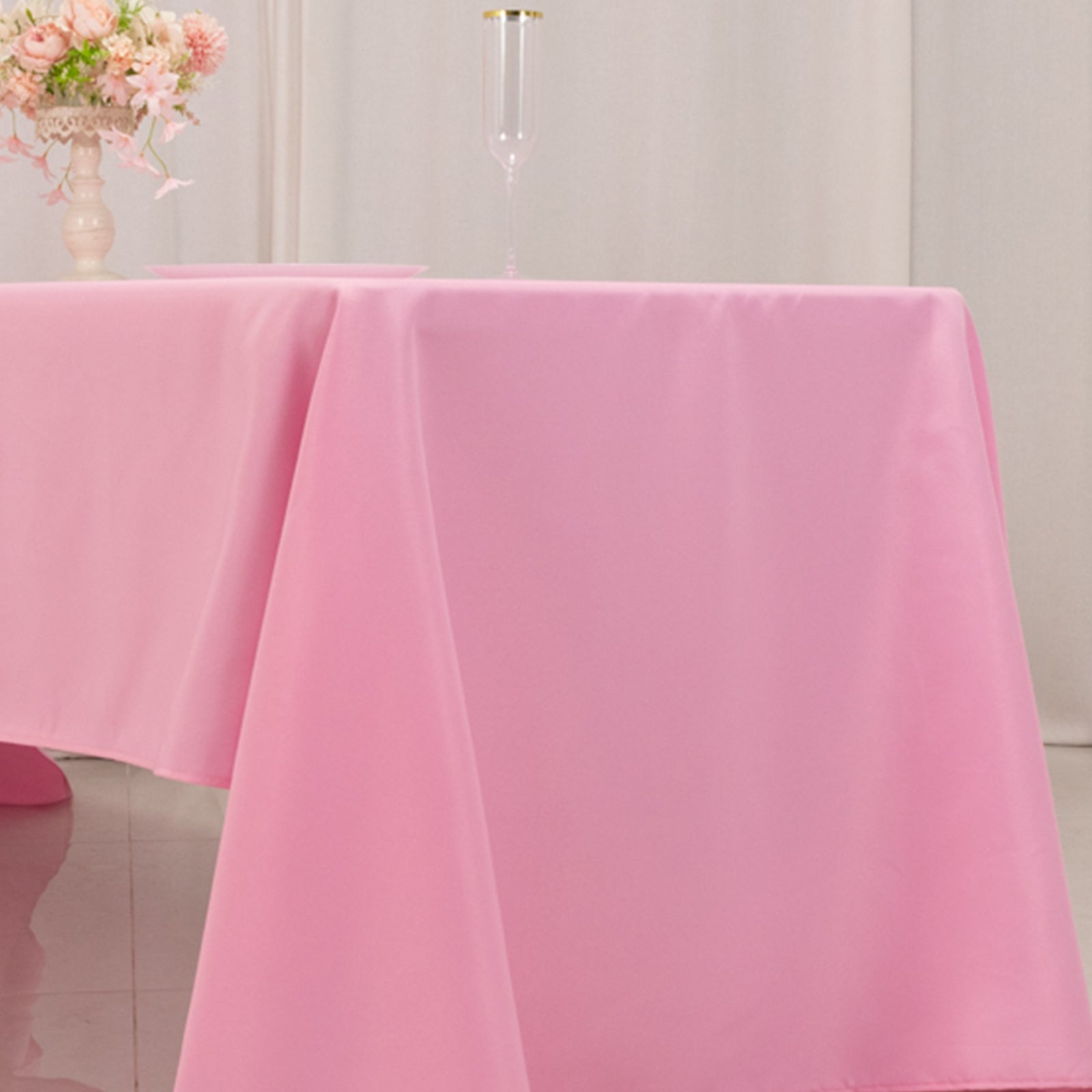 Premium Polyester 60x126 Rectangle Tablecloth Pink - Stain-Resistant 220GSM Finish Table Cover