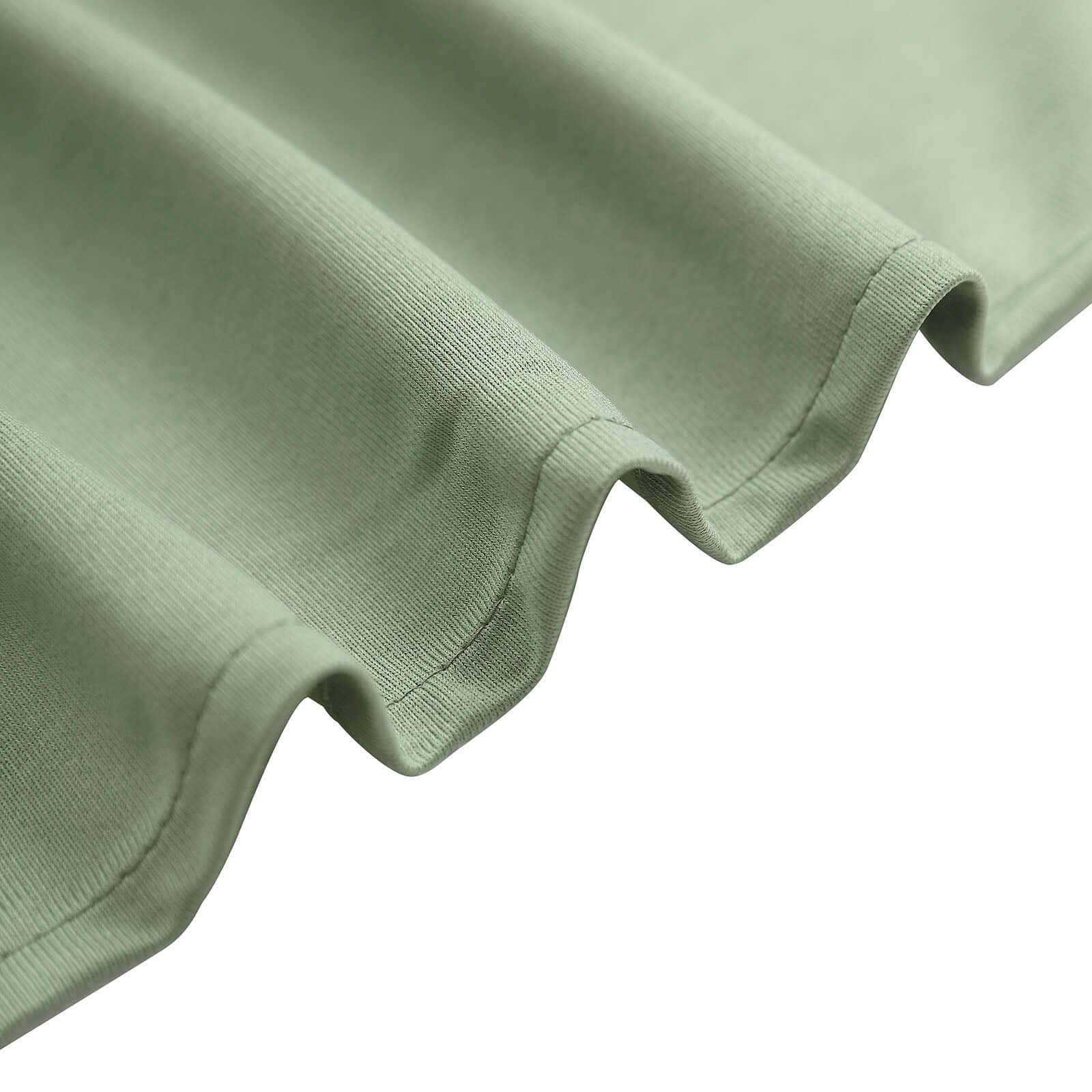 2 Pack Dusty Sage Green Scuba Polyester Event Curtain Drapes, Durable Flame Resistant Backdrop Event Panels Wrinkle Free with Rod Pockets - 10ftx10ft