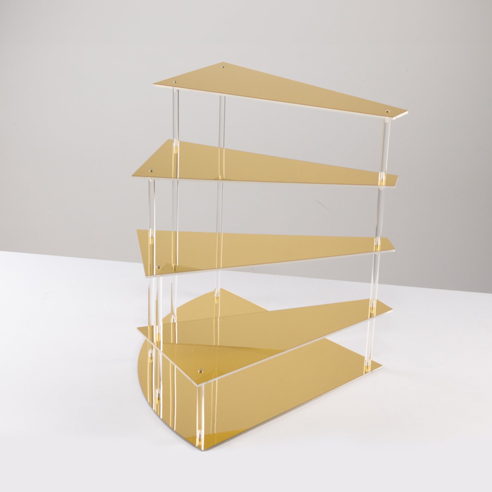 4-Tier Acrylic Cupcake Display Stand Gold Spiral Stairway Design - Stylish Reusable Multi Level Serving Tray Organizer Shelf Riser for Dessert Perfume Retail Jewelry & Collectibles 17