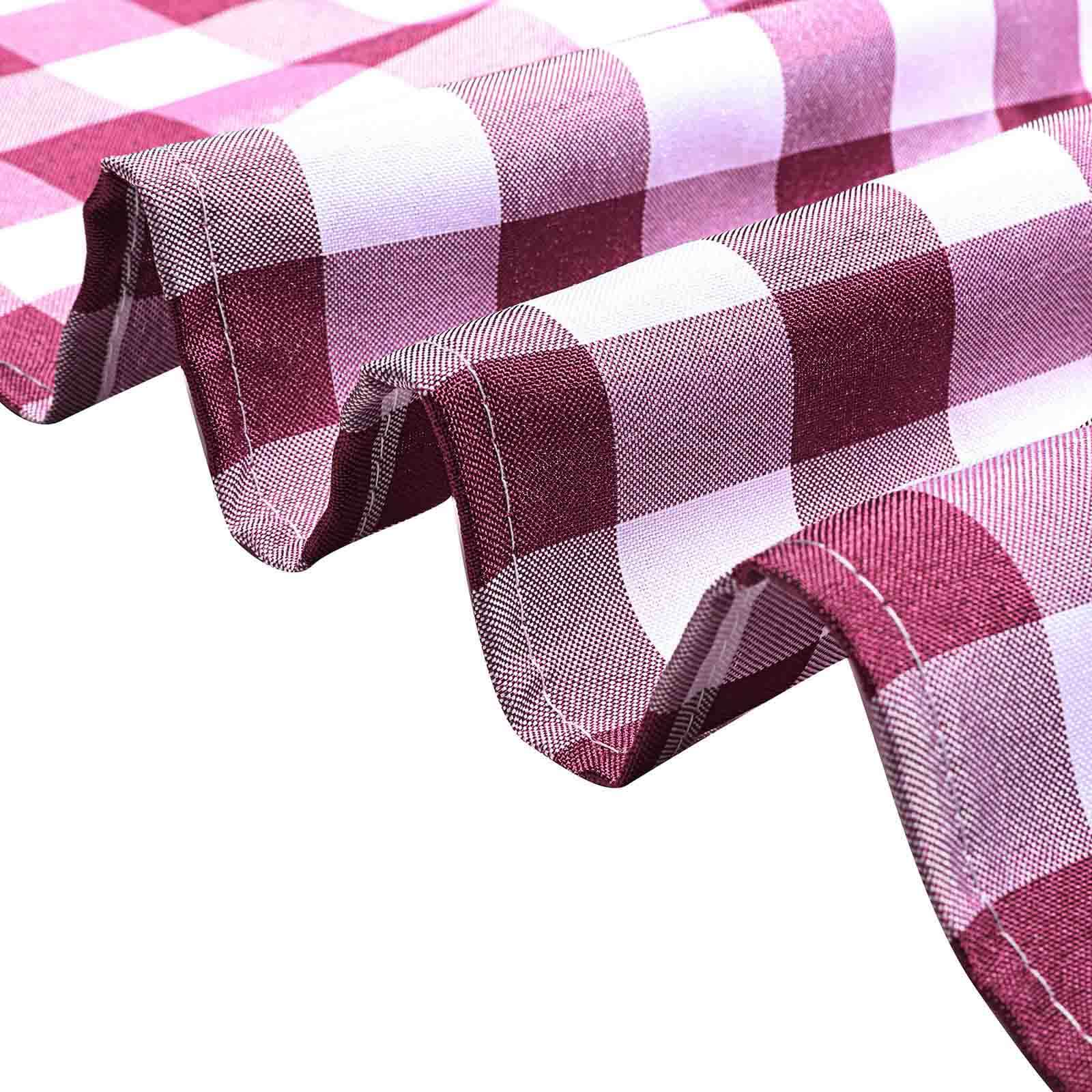 Polyester 60x126 Rectangle Tablecloth White/Burgundy - Buffalo Plaid Checkered Table Cover