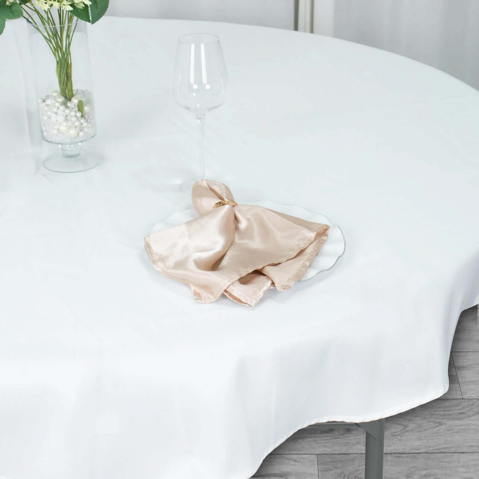 Premium Polyester 70 Round Tablecloth White - Stain and Wrinkle-Resistant 220GSM Table Cover for Weddings & Events