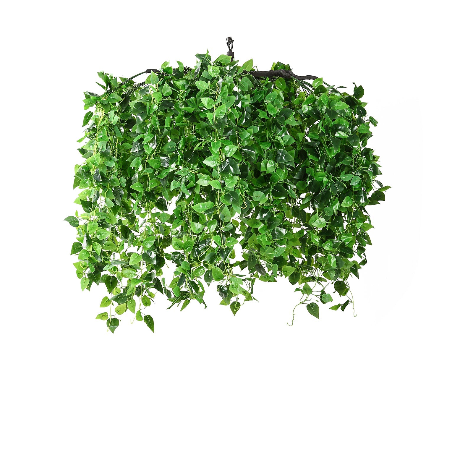 46 Green Artificial Eucalyptus Leaf Vines Ceiling Canopy, Round Draping Ivy Leaves Hanging Flower Chandelier With Interchangeable Branches