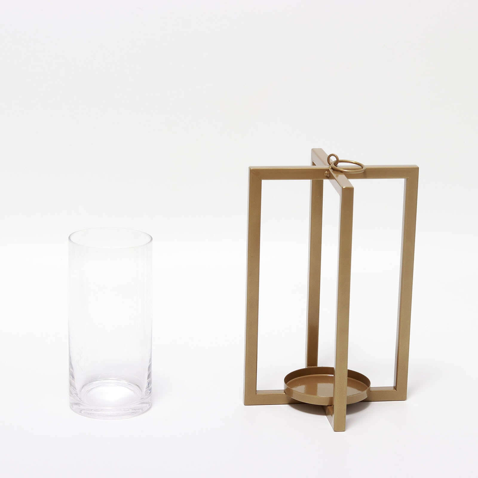 Lantern Candle Holder Gold Metal Geometric Cross Bar Design - Suitable for Modern Home and Event Centerpieces 11