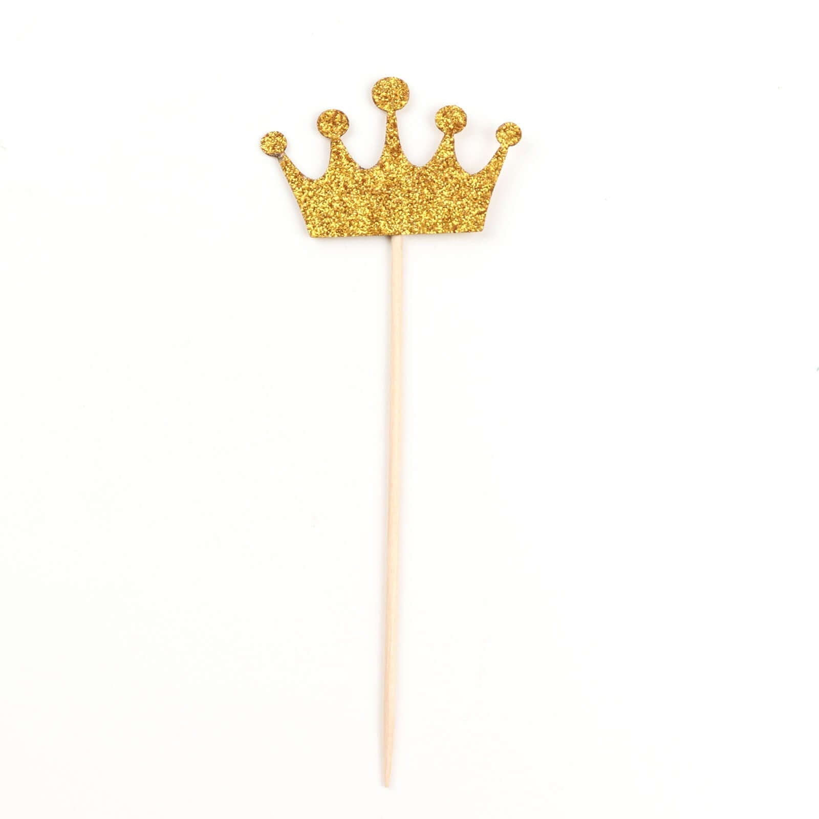 24-Pack Cupcake Topper Picks Royal Crown Design Glitter Gold - Party Cake Toppers 5